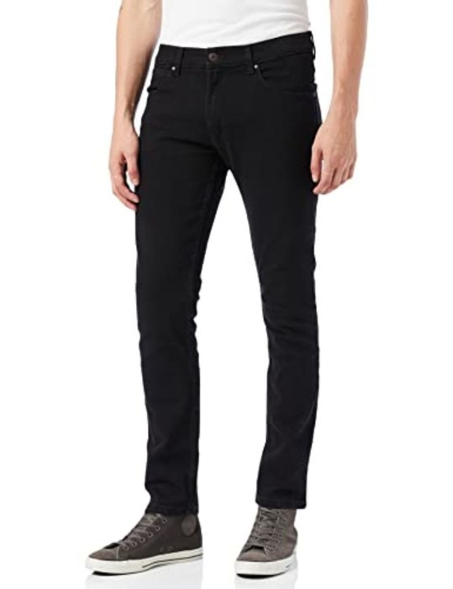 Wrangler Men's Slim Fit Jeans,Black Rinse, 32W / 32L