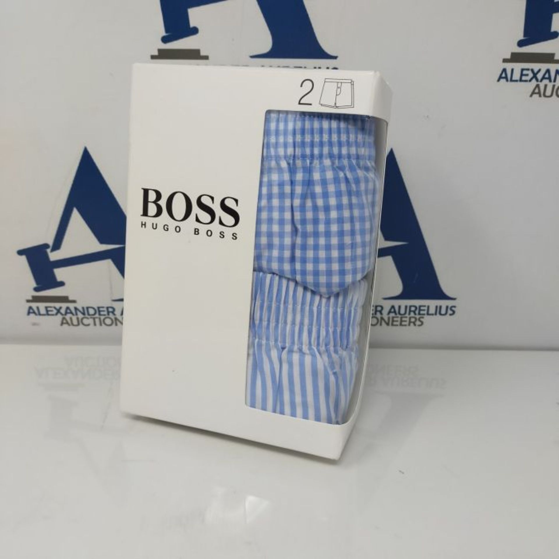 BOSS Mens NOS Boxer CW 2P Two-Pack of Pyjama Shorts in Cotton poplin - Image 2 of 2