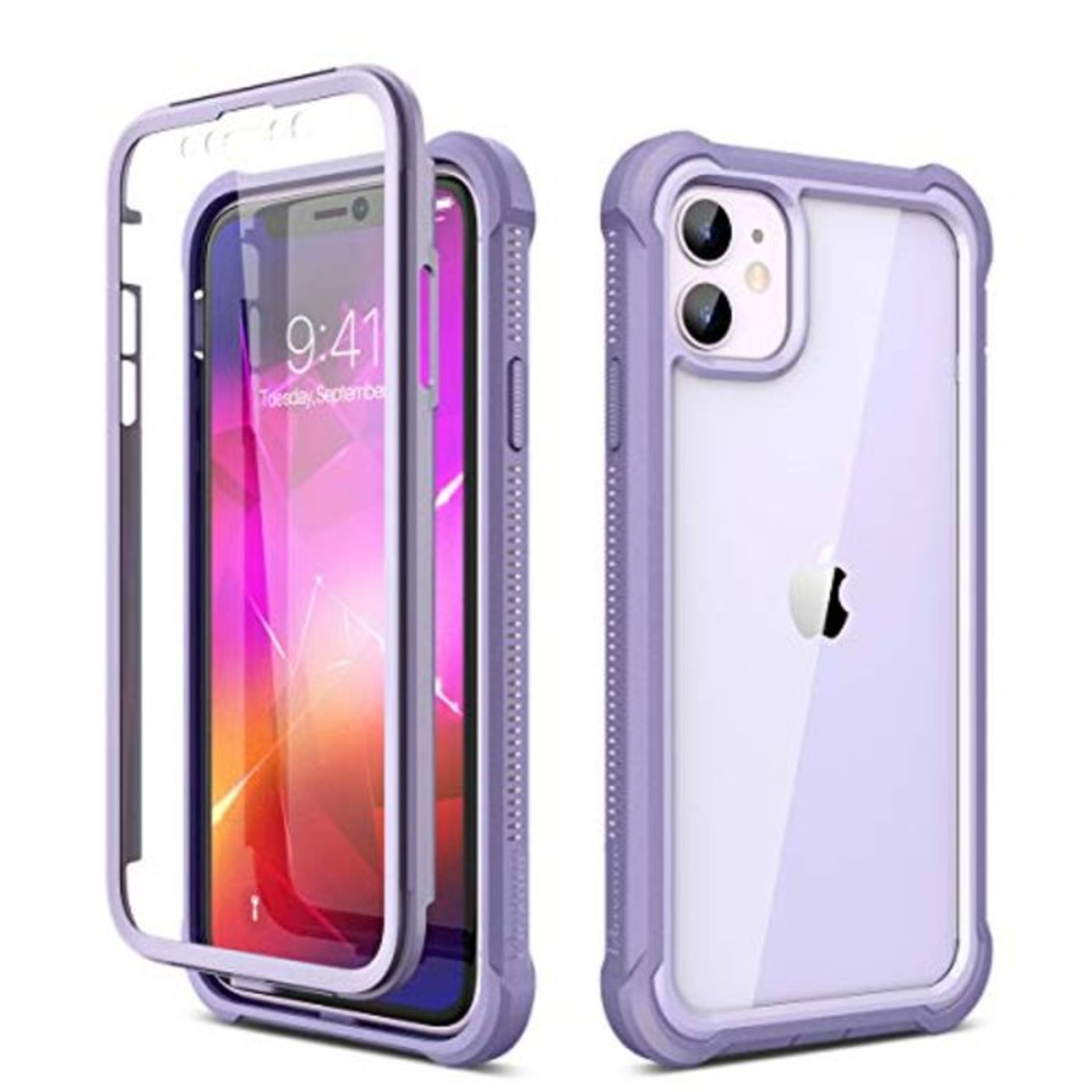 Dexnor Compatible with Iphone 11 Case 6.1 Inch, 360 Degree Full Body Shockproof Protec