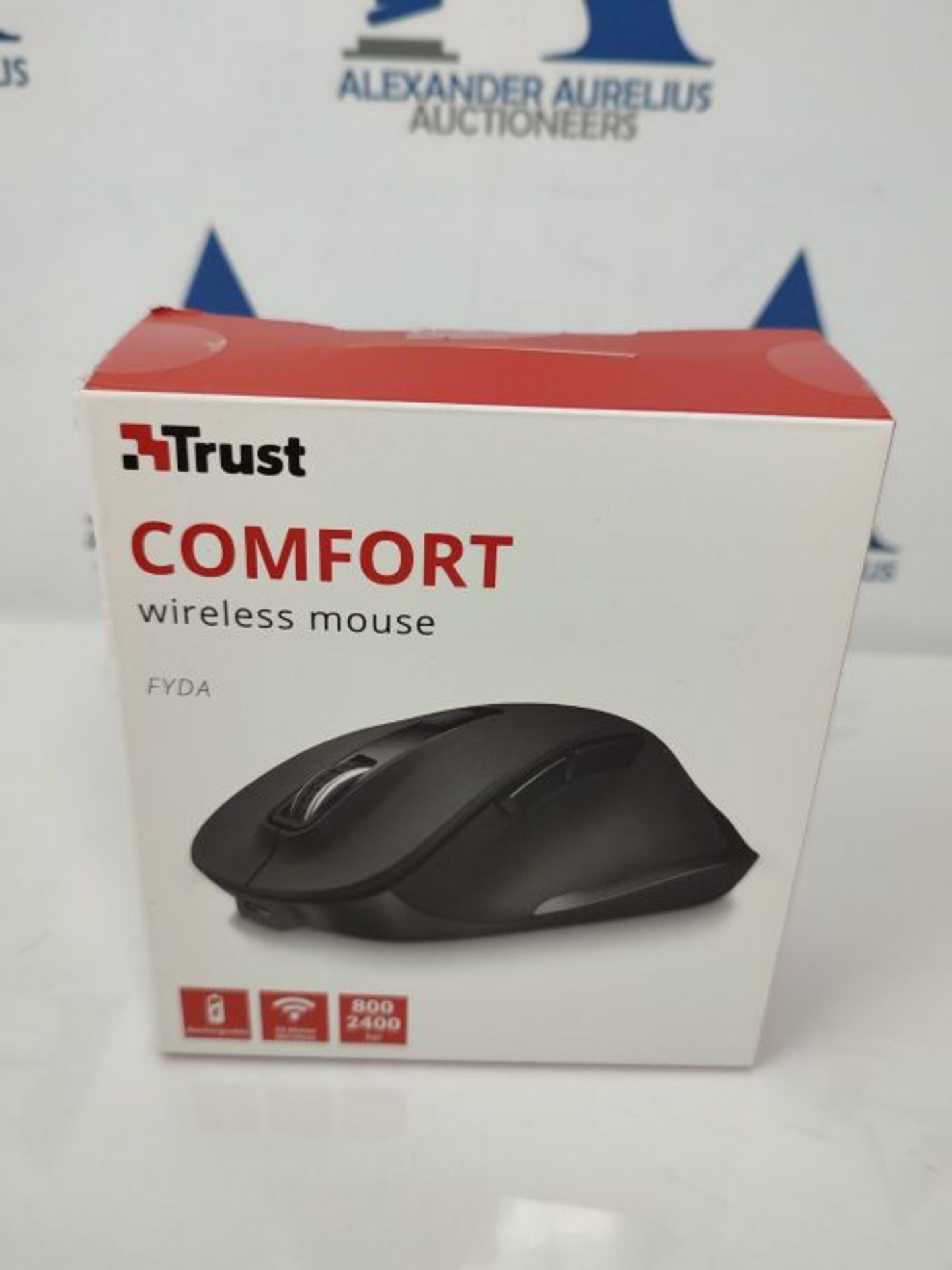 Trust Fyda Rechargeable Wireless Mouse, Ergonomic Design, USB Receiver Storable Inside - Image 2 of 3