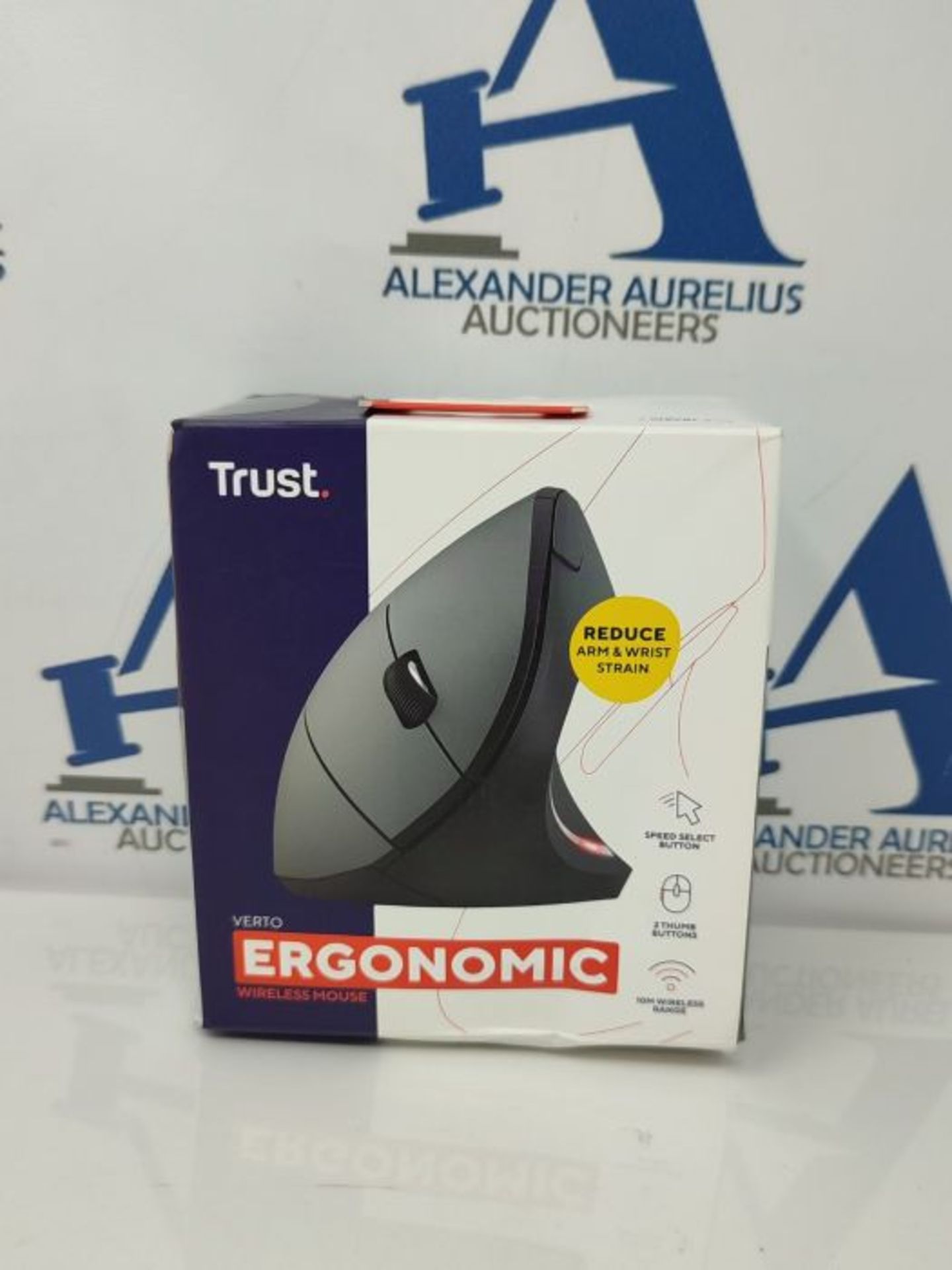 Trust Verto Wireless Ergonomic Mouse, Vertical Mouse with Storable USB Micro-receiver, - Image 2 of 3