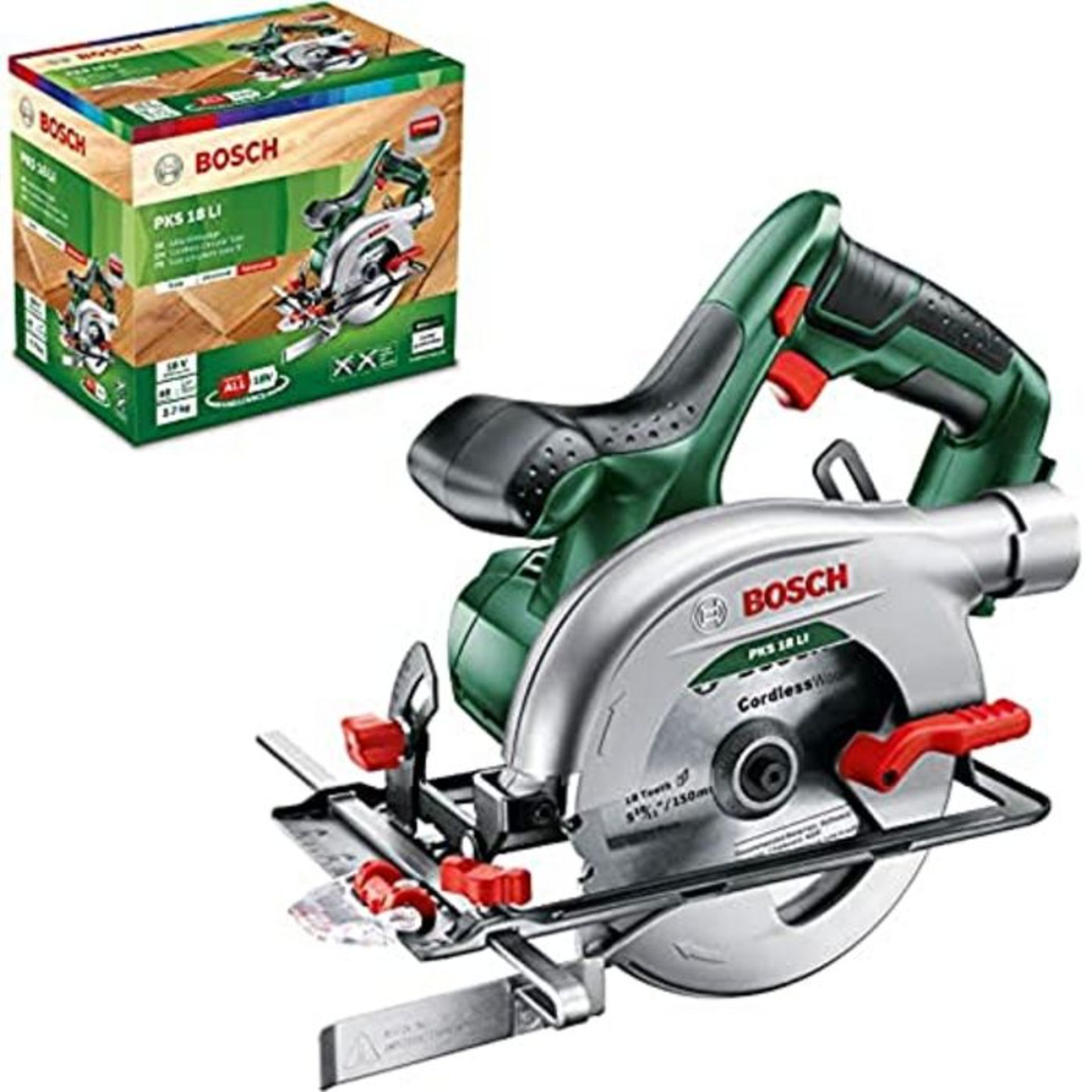 RRP £66.00 Bosch Home and Garden Cordless Circular Saw PKS 18 LI (without battery, 18 Volt system