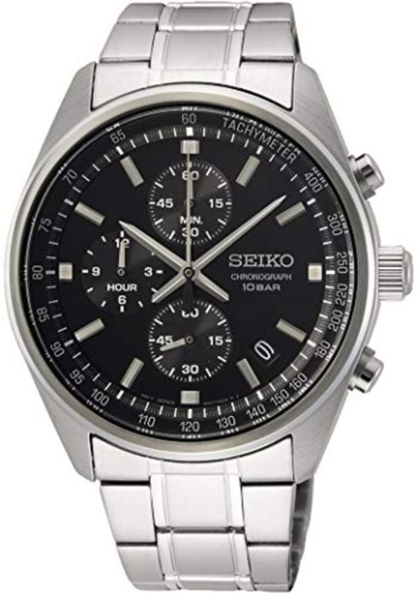 RRP £166.00 Seiko Men's Analogue Japanese Quartz Watch with Stainless Steel Strap SSB379P1