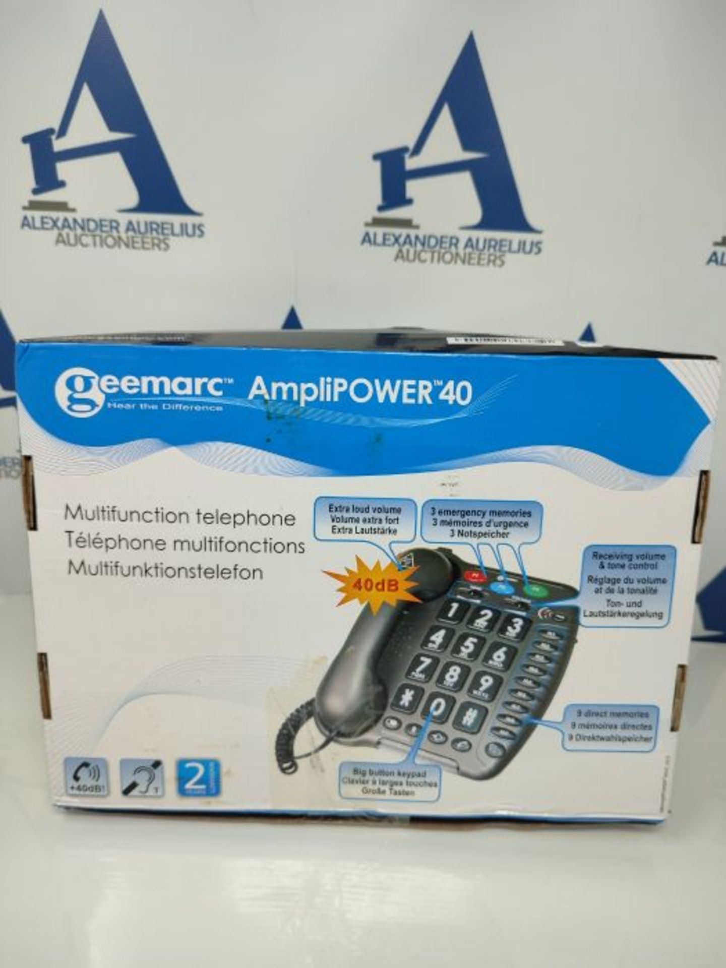 RRP £56.00 Geemarc Amplipower 40 - Amplified Corded Telephone with Tone and Volume control, Large - Image 2 of 3