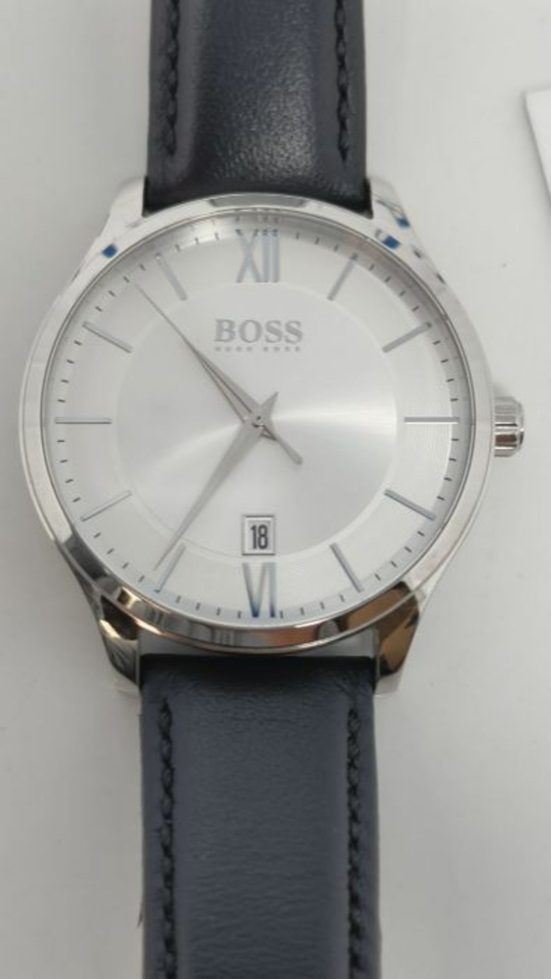 RRP £120.00 BOSS Men Analog Quartz Watch with Leather Strap 1513893 - Image 3 of 3