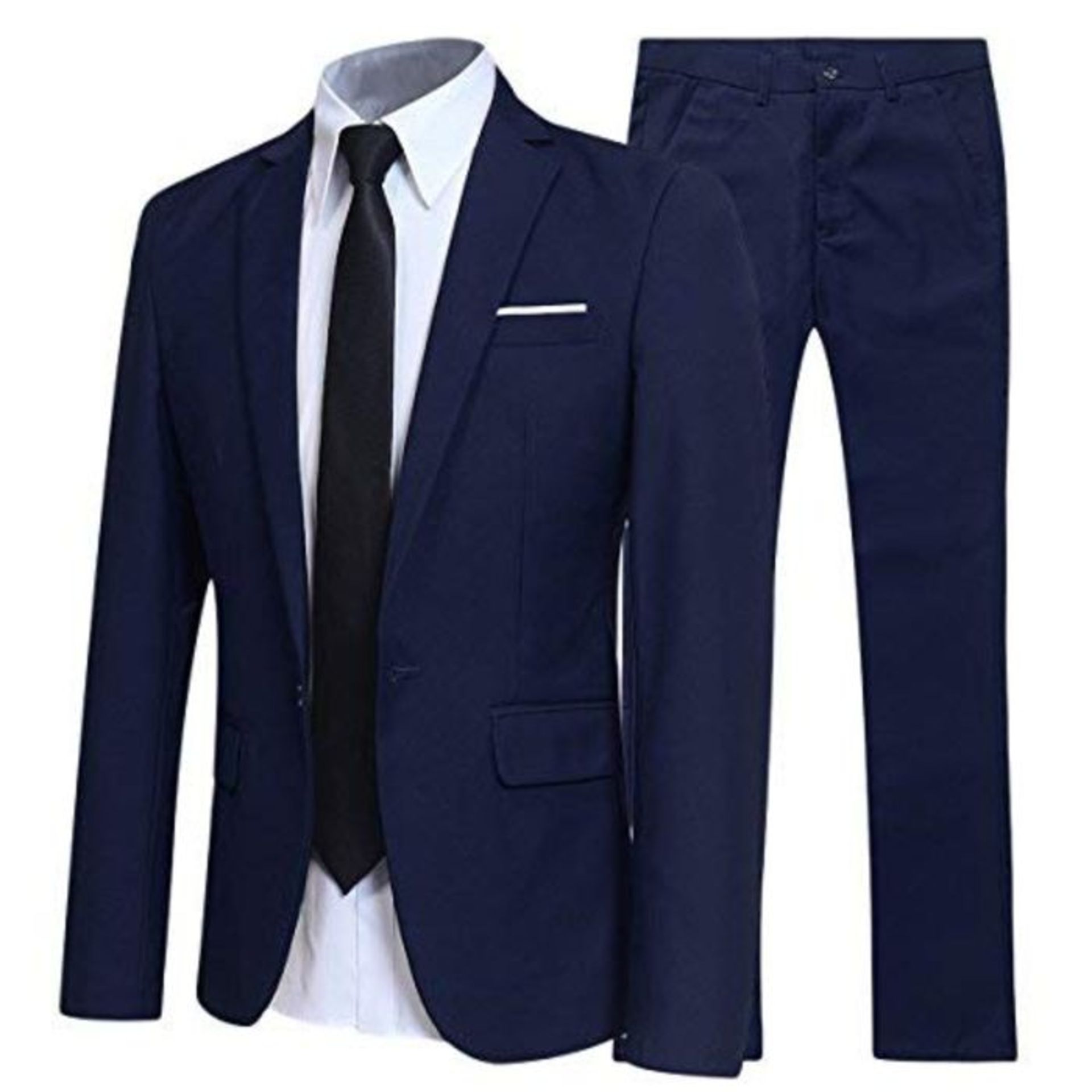 RRP £76.00 Allthemen Mens Slim Fit 2 Piece Suit One Button Business Jacket & Trousers, Chest 40(t