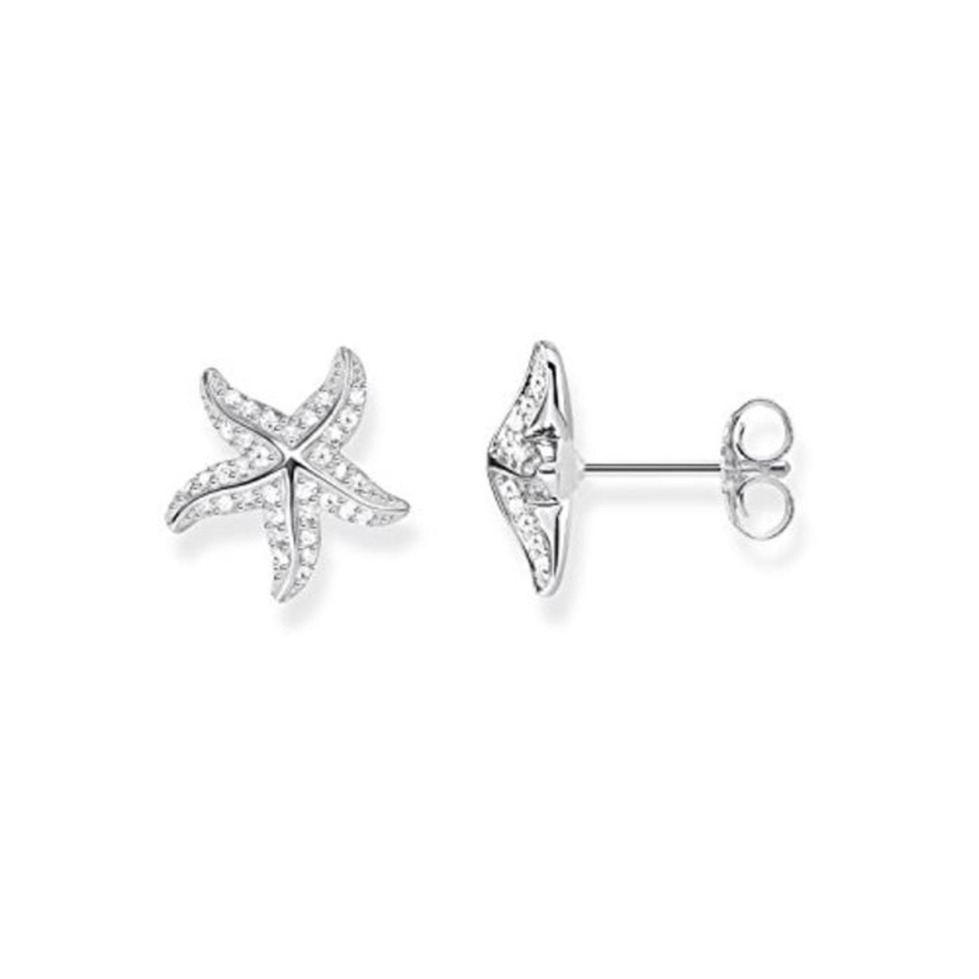 RRP £105.00 Thomas Sabo Women Stud Earrings Starfish 925 Sterling Silver H2003-051-14