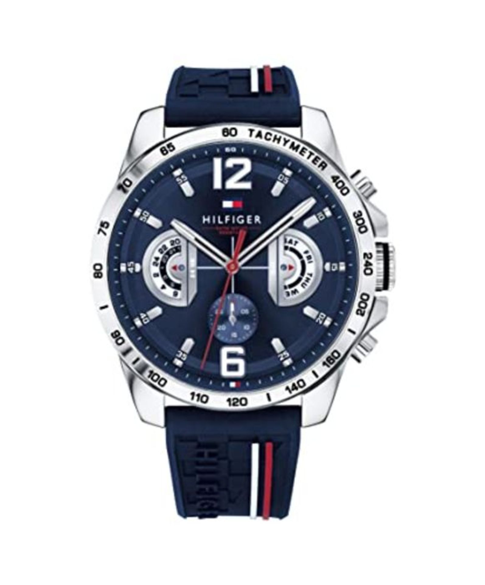 RRP £93.00 Tommy Hilfiger Unisex-Adult Multi dial Quartz Connected Wrist Watch with Silicone Stra