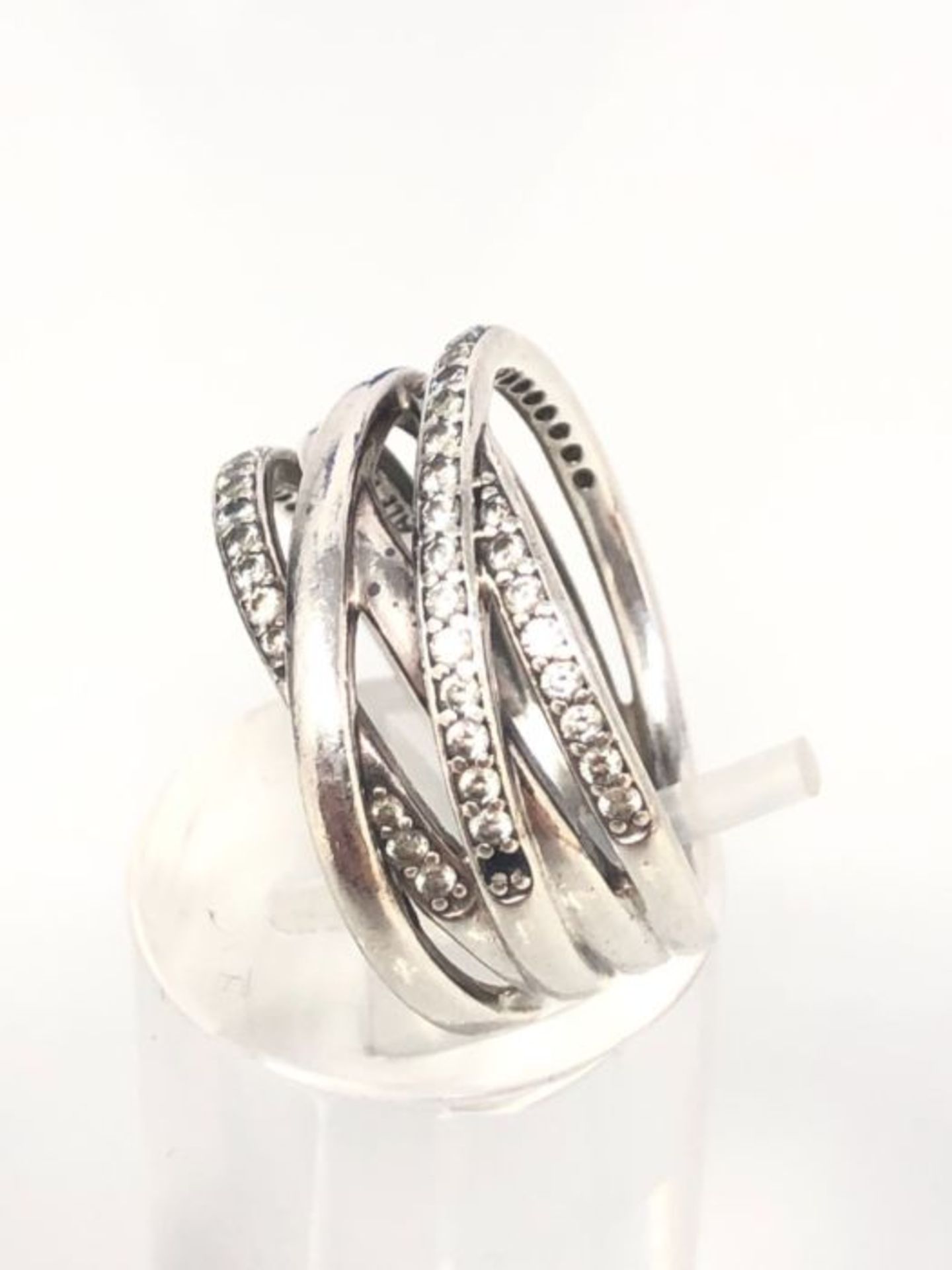 RRP £95.00 Pandora Damen-Ring 925 Silber Zirkonia weiÃx Gr. 54 (17.2) - 190919CZ-54 - Image 3 of 3