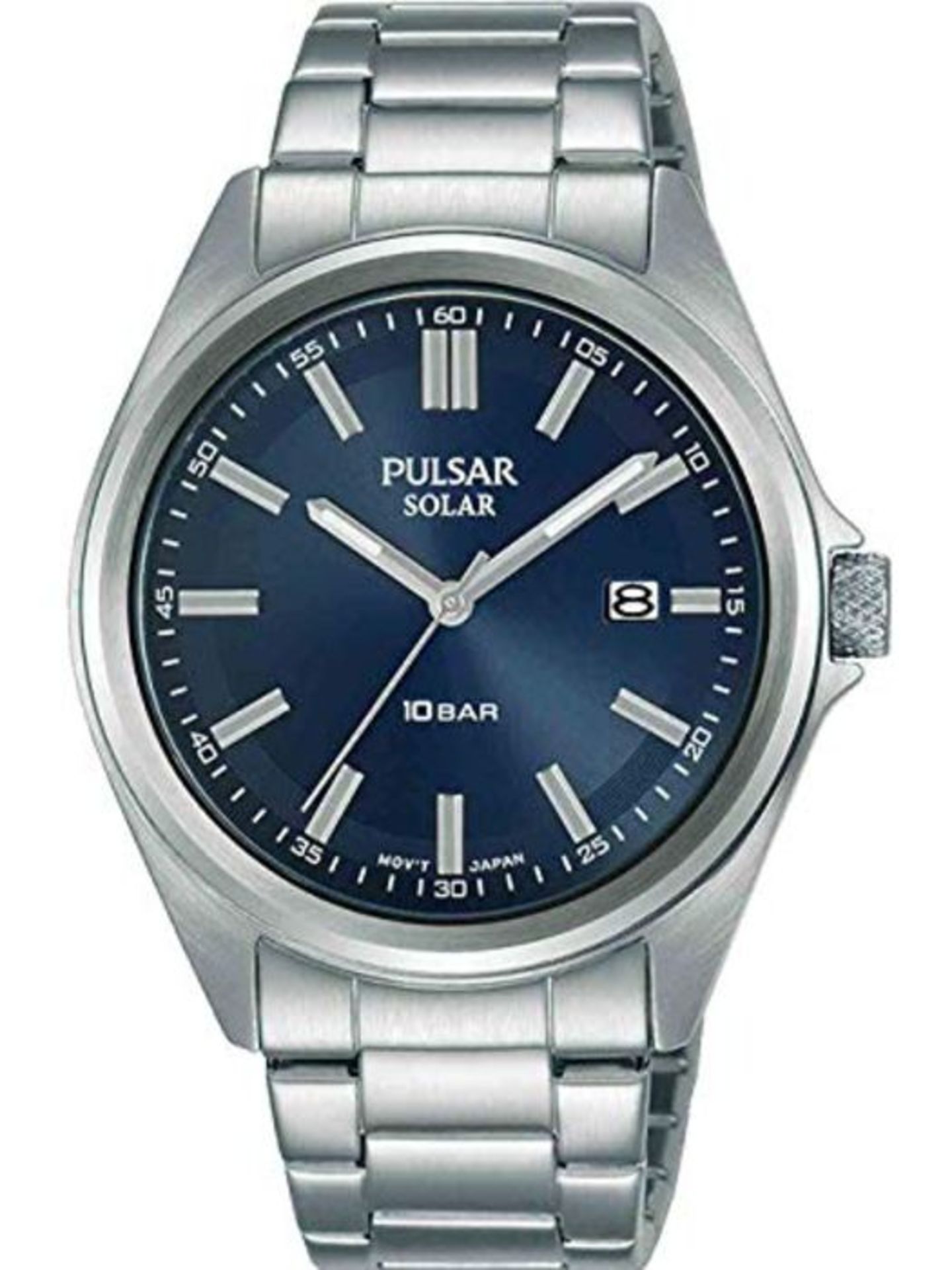 RRP £99.00 PULSAR Herren Analog Quarz Uhr mit Edelstahl Armband PX3229X1