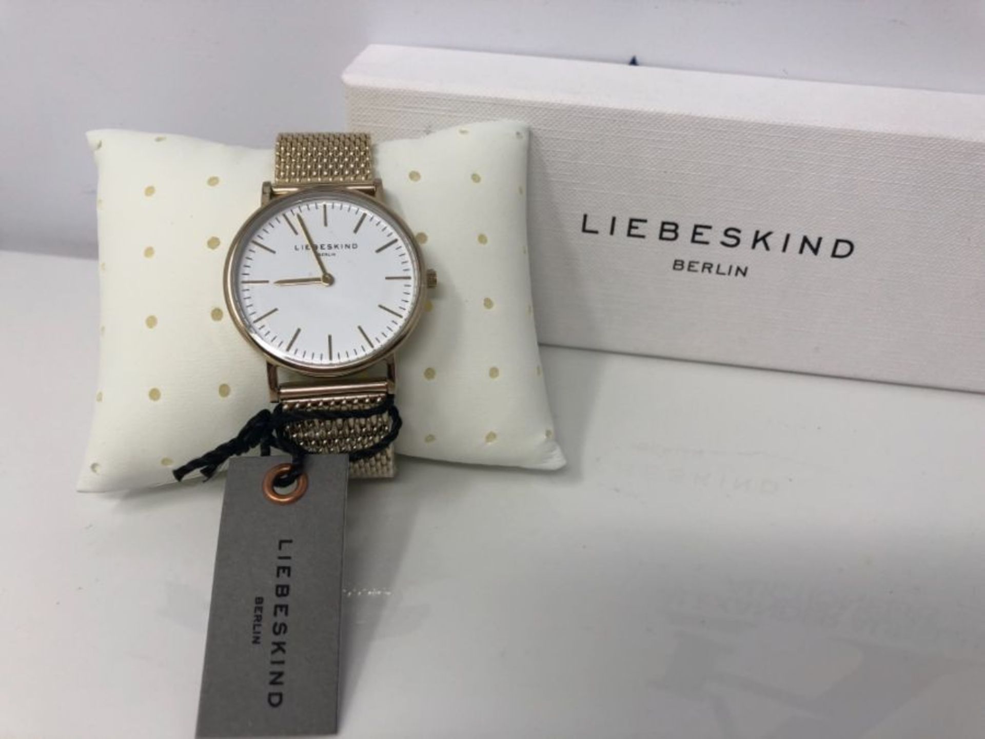 RRP £71.00 Liebeskind Berlin Damen Analog Quarz Uhr mit Edelstahl, IP gold-weiÃx - Image 2 of 3