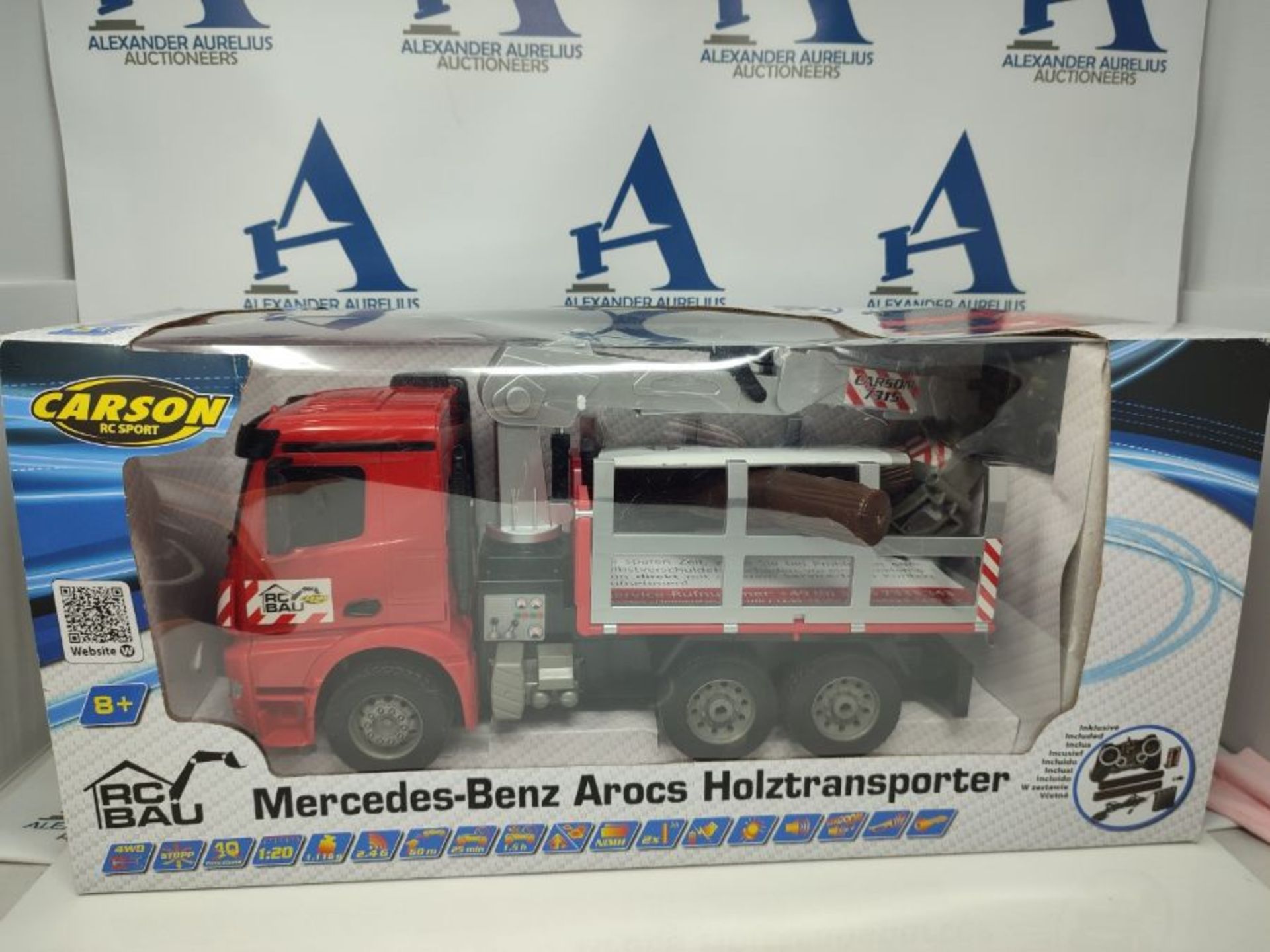 RRP £64.00 Carson Mercedes-Benz Arocs 500907315 1:20 MB Wood Transporter 100% RTR Construction Ve - Image 2 of 3