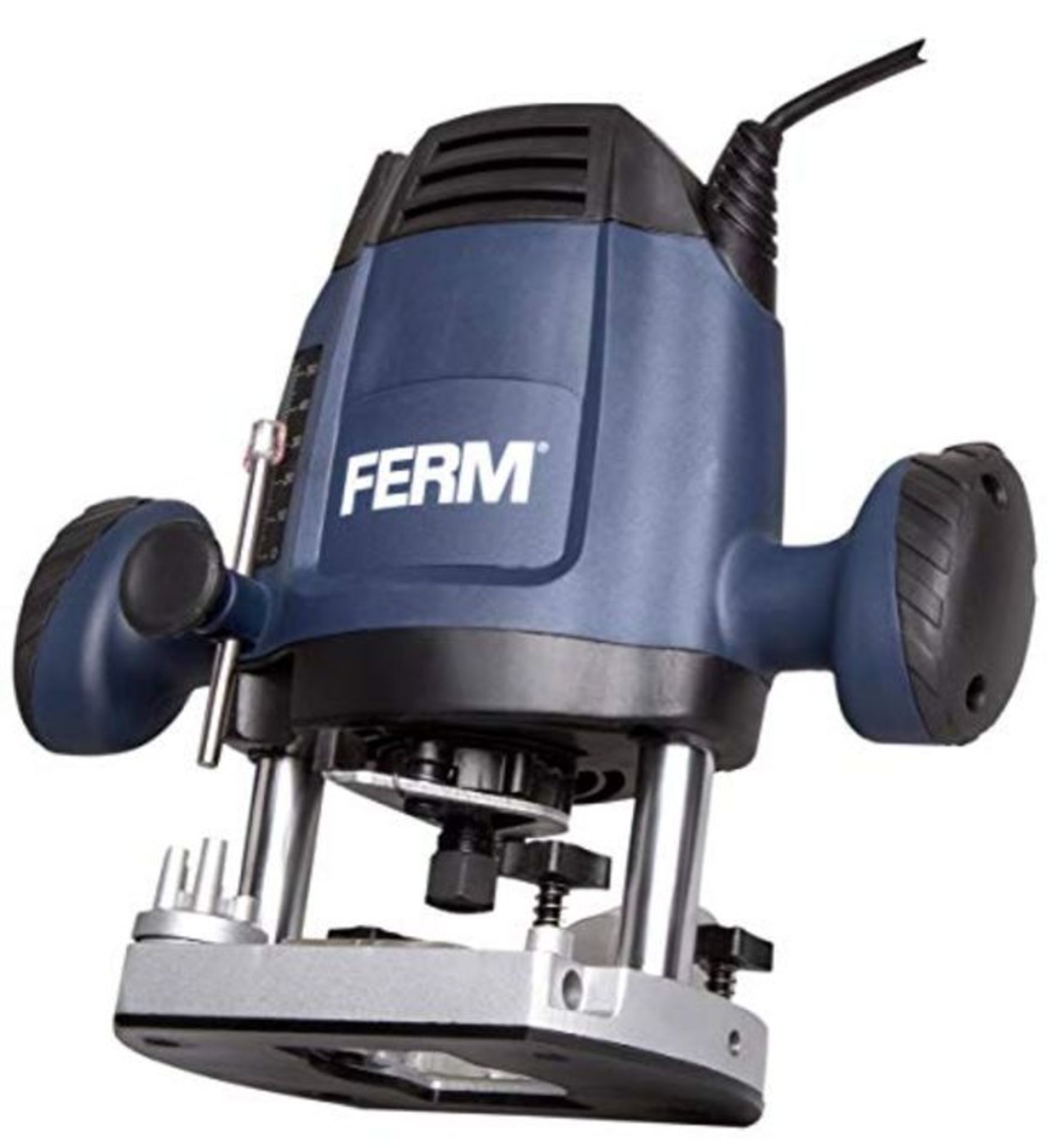 RRP £67.00 FERM PRM1021 Router 1200W with 3 Pcs. Router Bit Set - Collet Diameter 6 + 8 mm - Dept