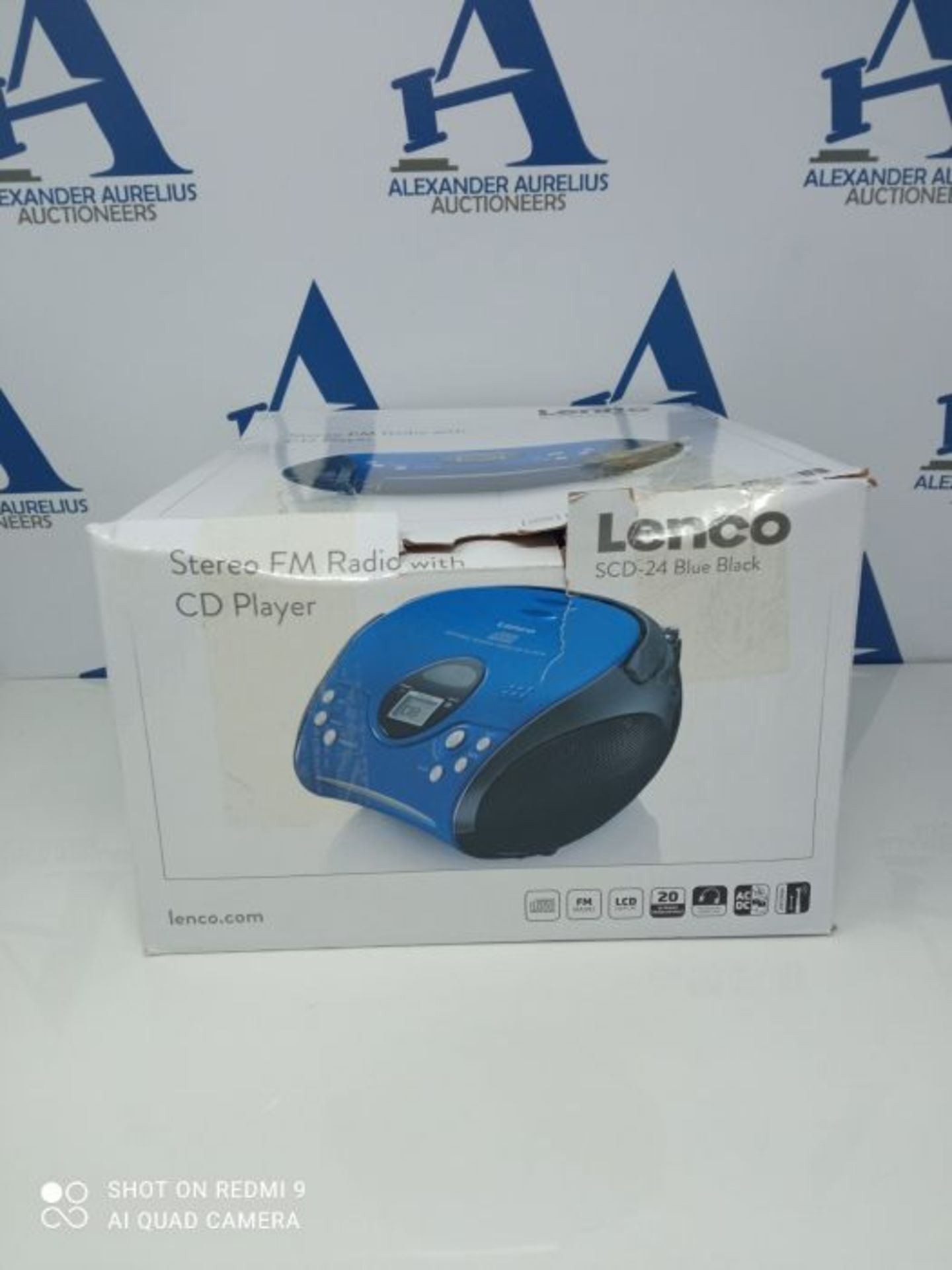 Lenco SCD24 - CD-Player für Kinder - CD-Radio - Stereoanlage - Boombox - UKW Radiotun