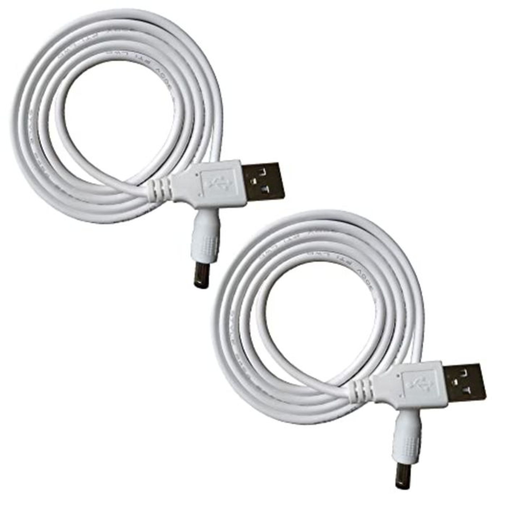 DZYDZR Pack of 2 5 V USB to DC 5 V Power Cable - USB A 2.1 mm/5.5 mm Adapter Cable 1 m