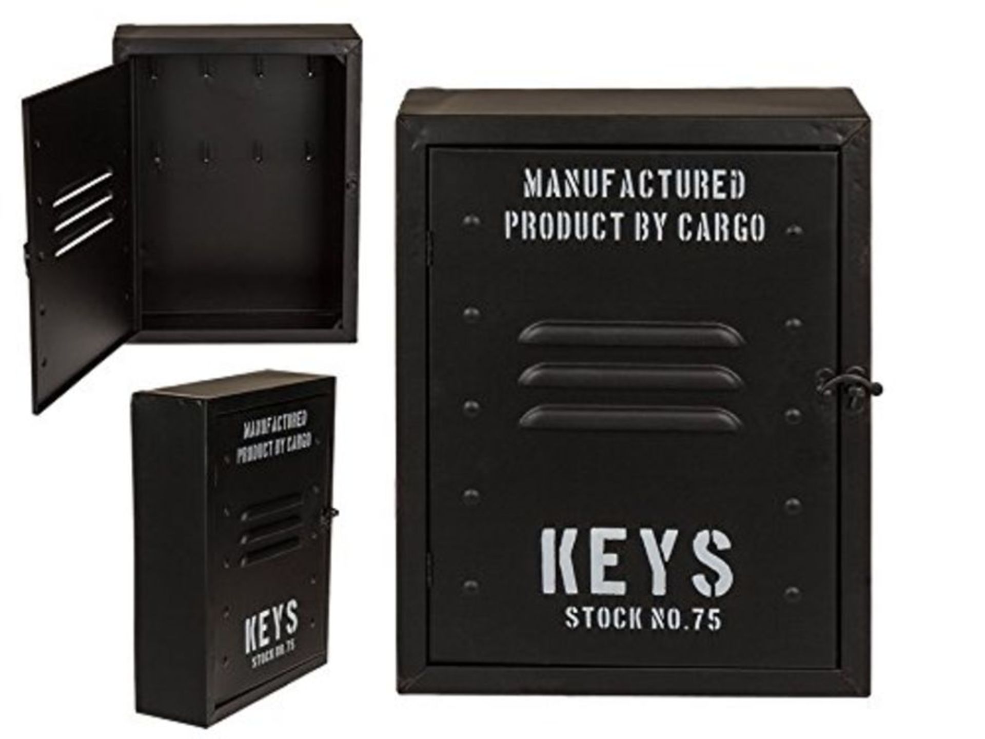 ootb Metal Key Box, Black, 30 x 23 x 9 cm