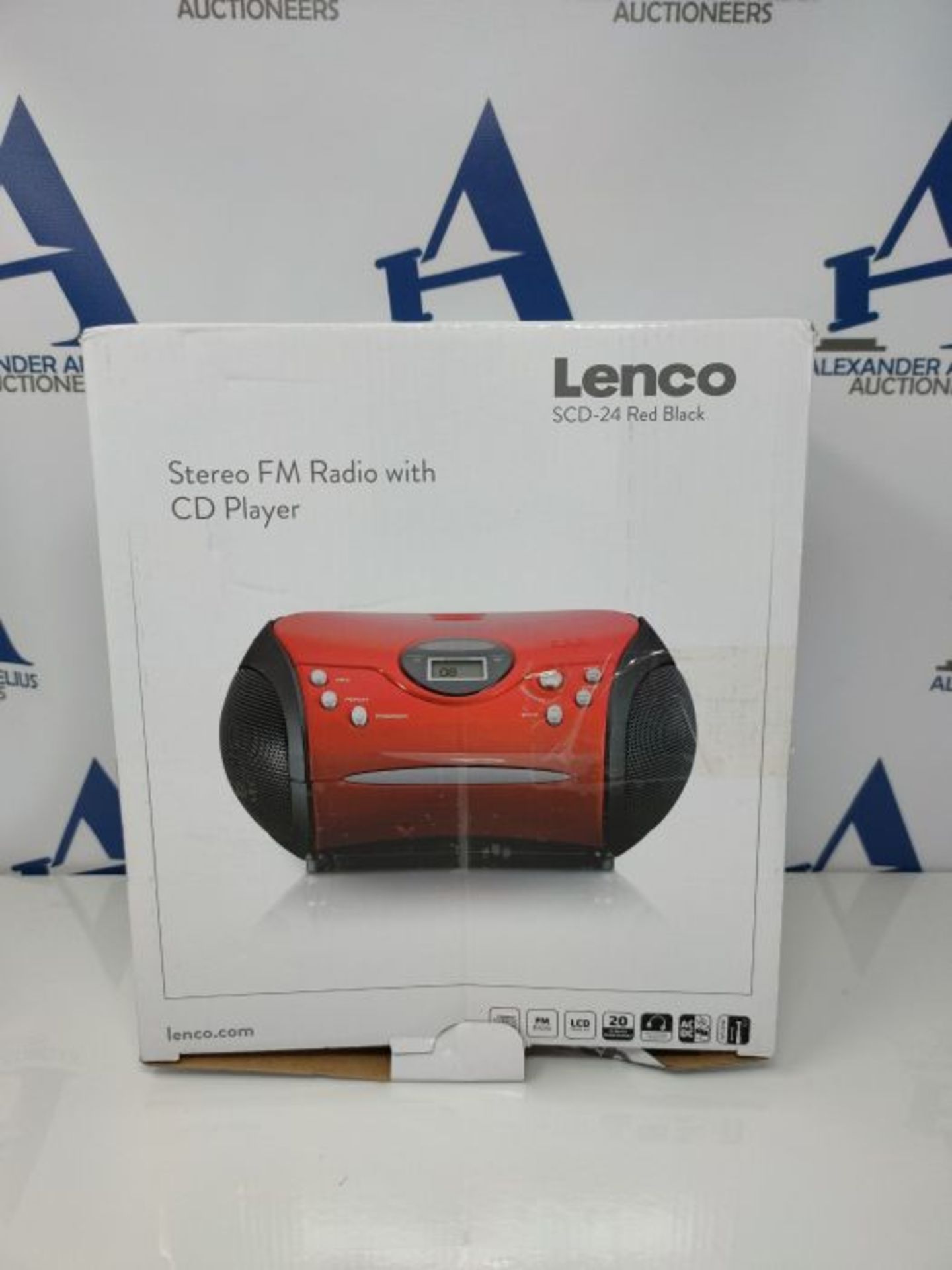 Lenco SCD24 - CD-Player für Kinder - CD-Radio - Stereoanlage - Boombox - UKW Radiotun