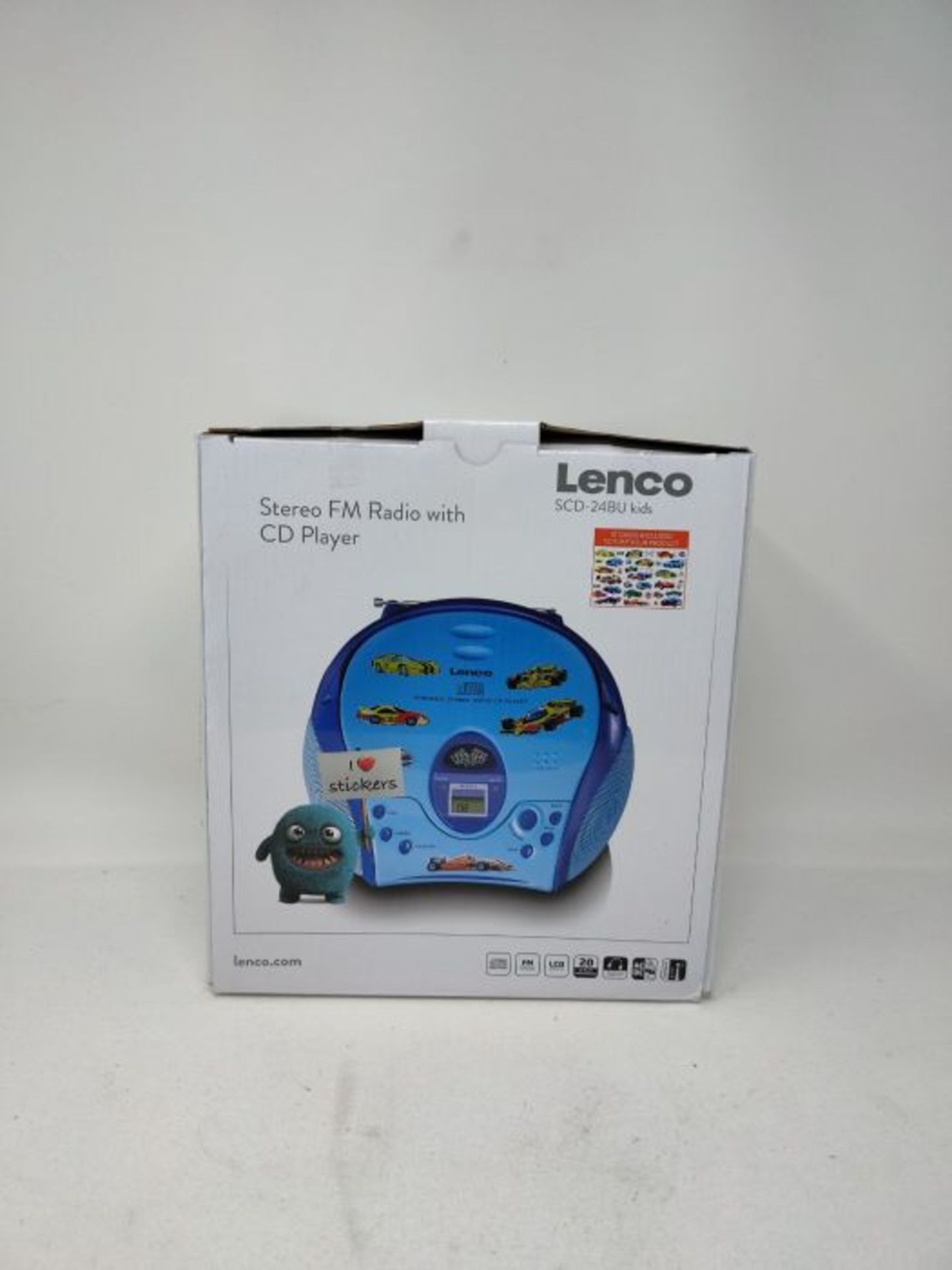 Lenco A004467 SCD-24 Kids - CD-Player fÃ¼r Kinder - CD-Radio - mit Aufklebern - Boom - Image 2 of 3