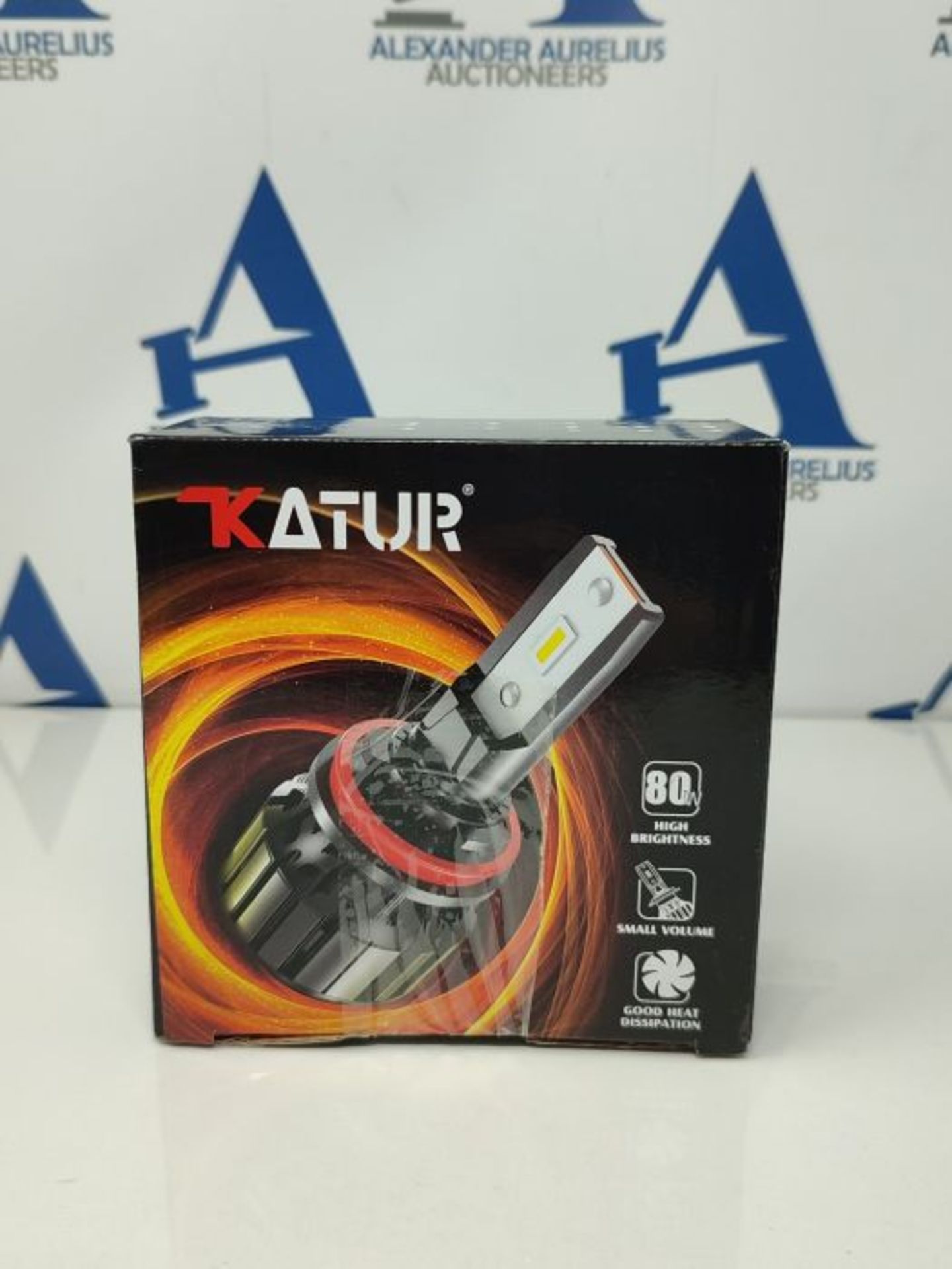 KATUR H7 LED Headlight Bulb, 80W 16000LM 6000K Cool White 400% Brightness Super Bright - Image 2 of 3