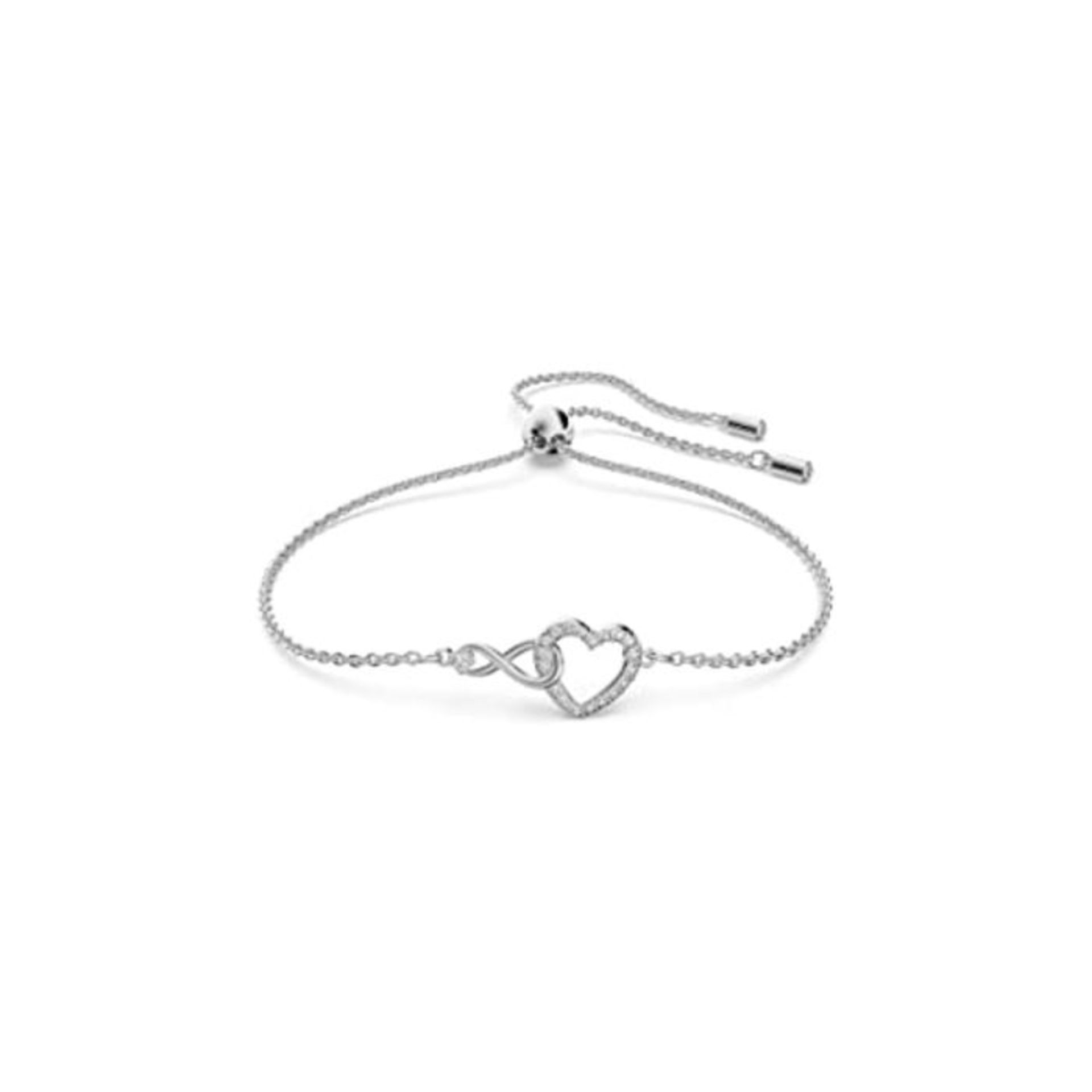 [INCOMPLETE] Swarovski Women's Infinity Heart Bracelet Brilliant White Crystals in a H