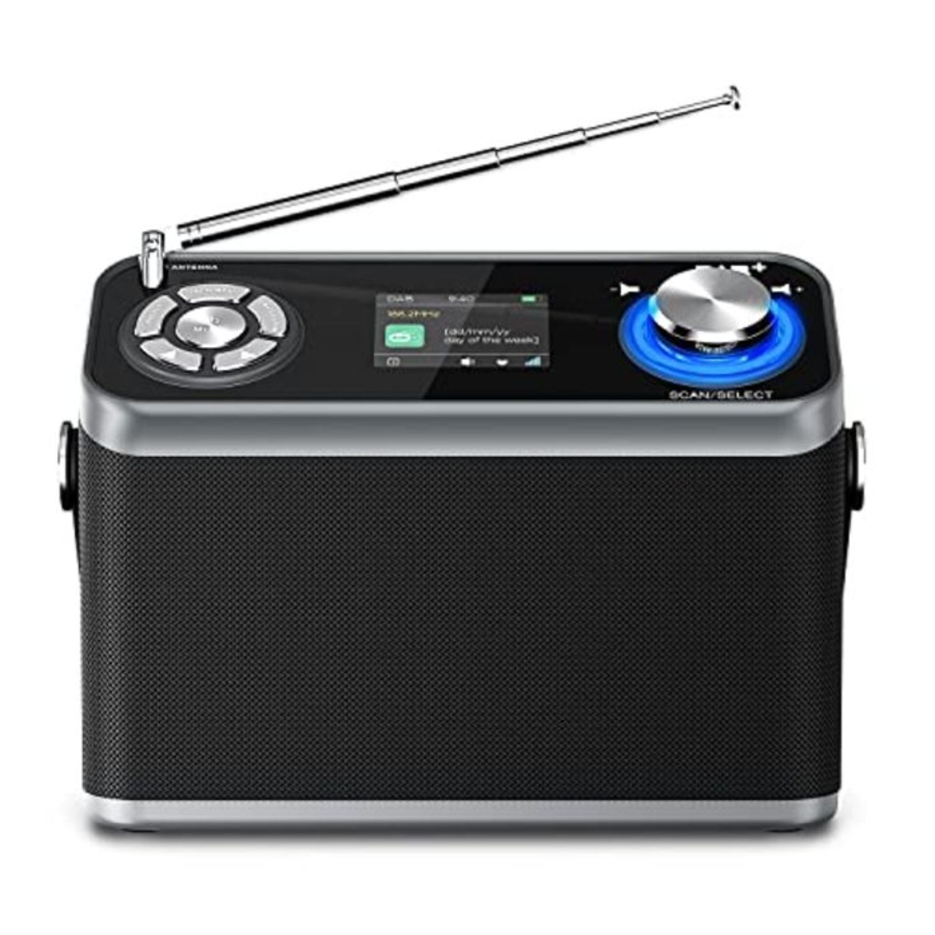 RRP £50.00 Portable Digital Dab Radio - Radio Dab+ & FM Colour LCD Rechargeable Bluetooth Battery