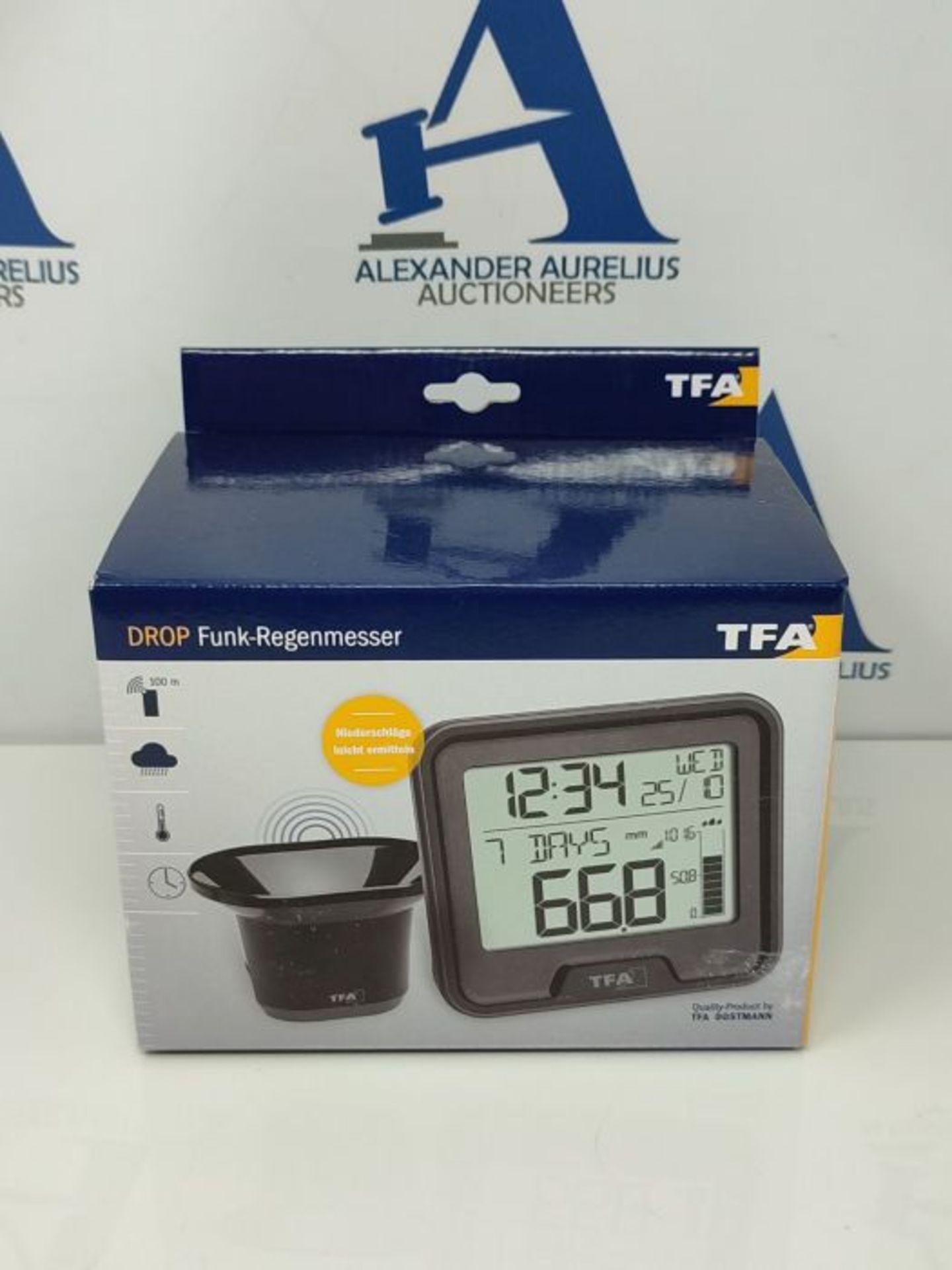 TFA Dostmann Wireless rain gauge Drop, 47.3005.01, monitoring of rainfall and indoor t - Image 2 of 3