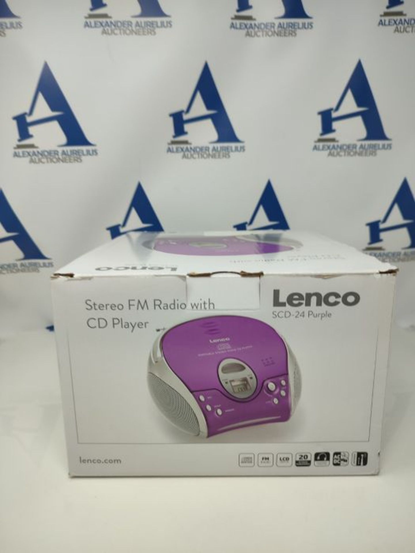 Lenco SCD24 - CD-Player fÃ¼r Kinder - CD-Radio - Stereoanlage - Boombox - UKW Radiot