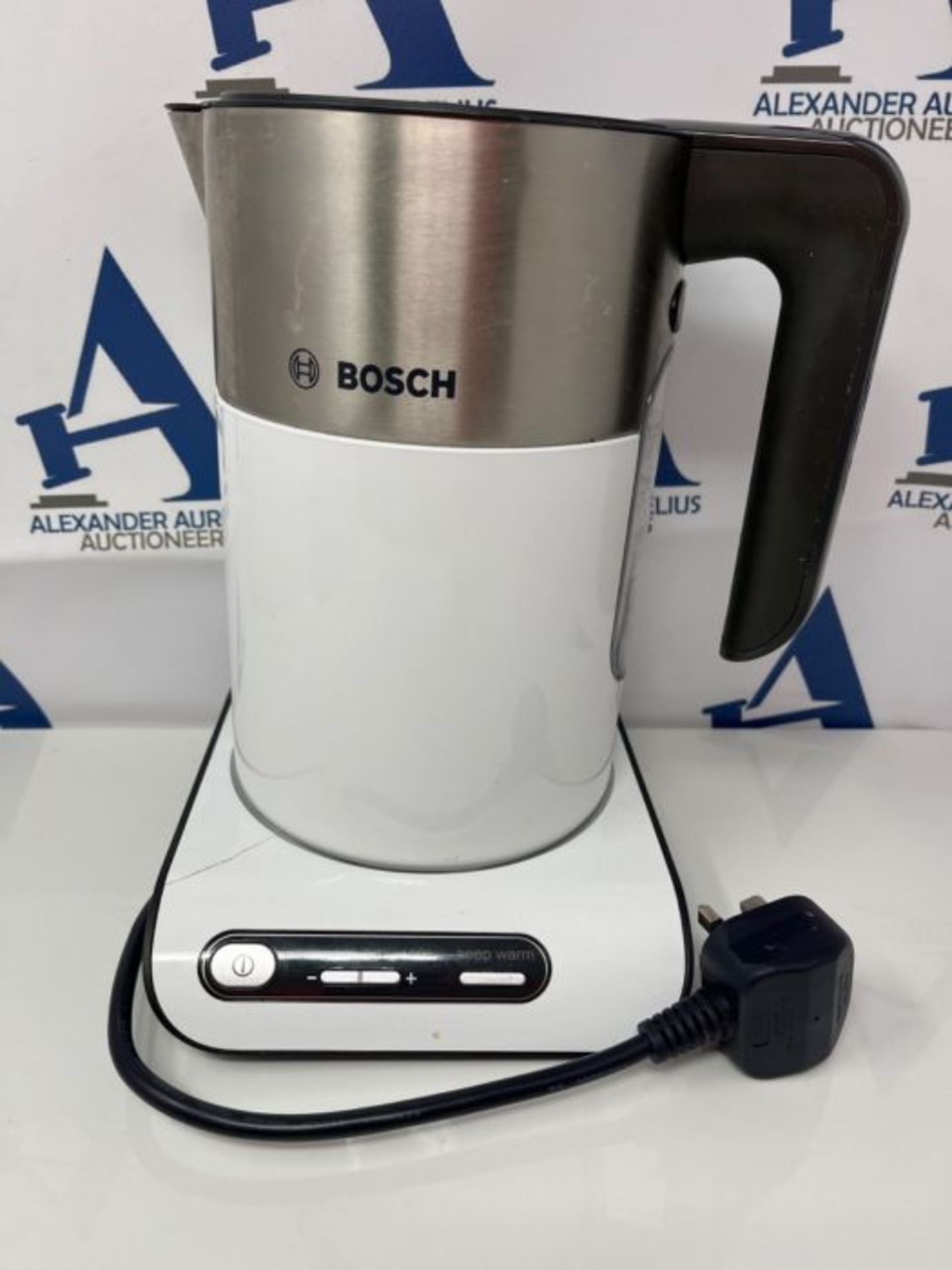 RRP £65.00 Bosch Styline TWK8631GB Variable Temperature Cordless Kettle, 1.5 Litres,3000W - White - Image 2 of 3