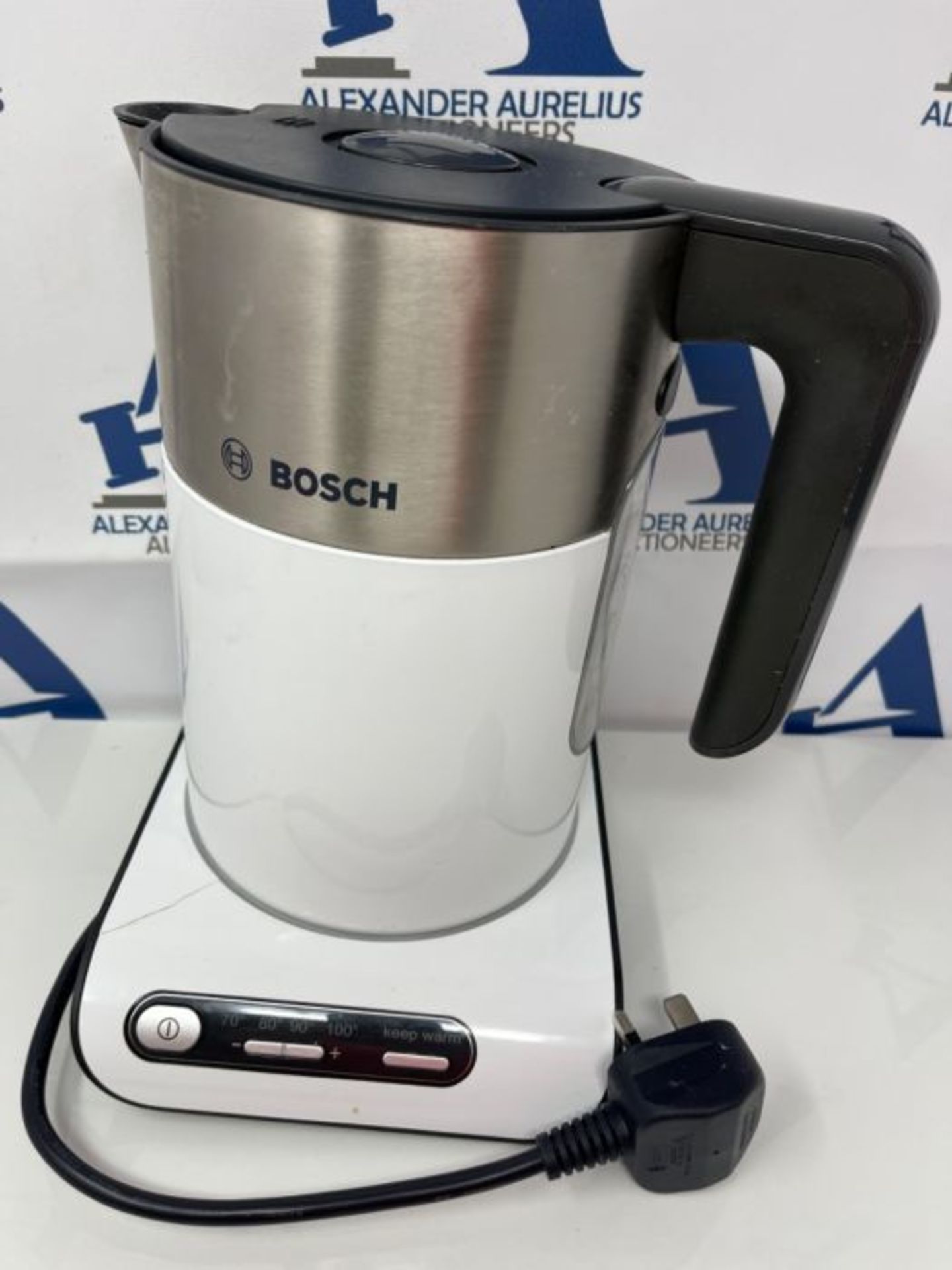 RRP £65.00 Bosch Styline TWK8631GB Variable Temperature Cordless Kettle, 1.5 Litres,3000W - White - Image 3 of 3