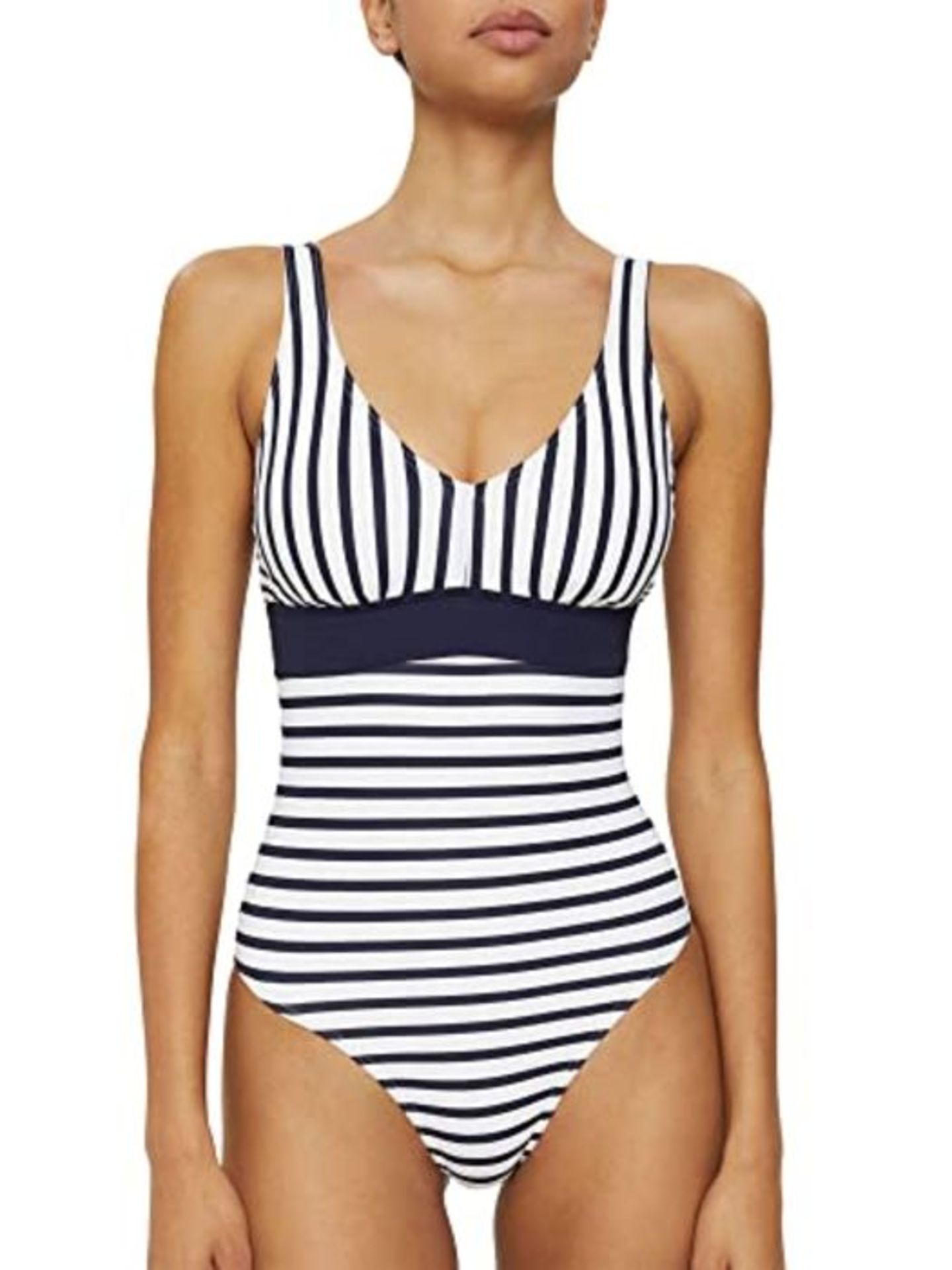 RRP £69.00 ESPRIT Bodywear Women's Hamptons Beach RCSpad.Swimsuit One Piece Swimsuit, Navy 3, 42