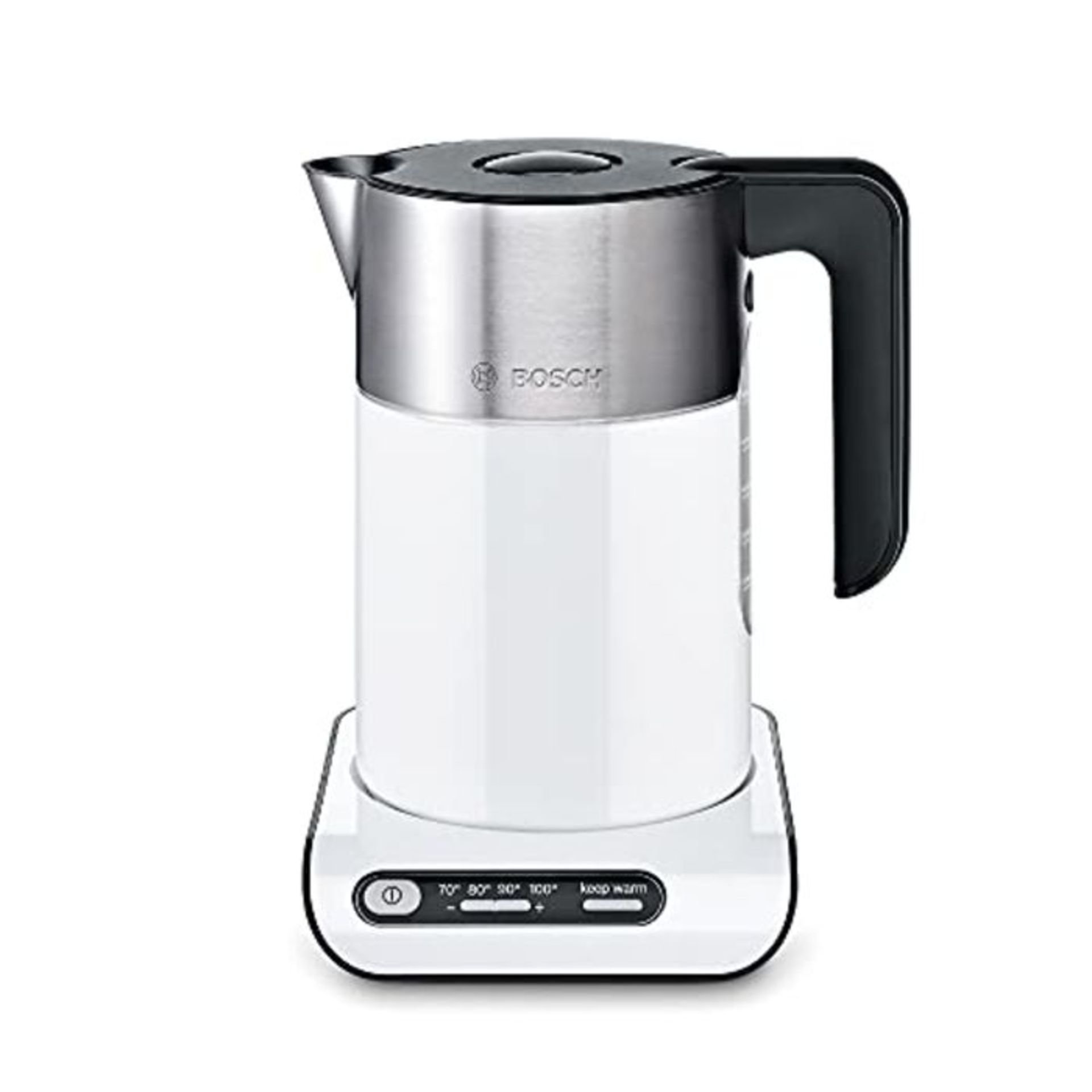 RRP £65.00 Bosch Styline TWK8631GB Variable Temperature Cordless Kettle, 1.5 Litres,3000W - White