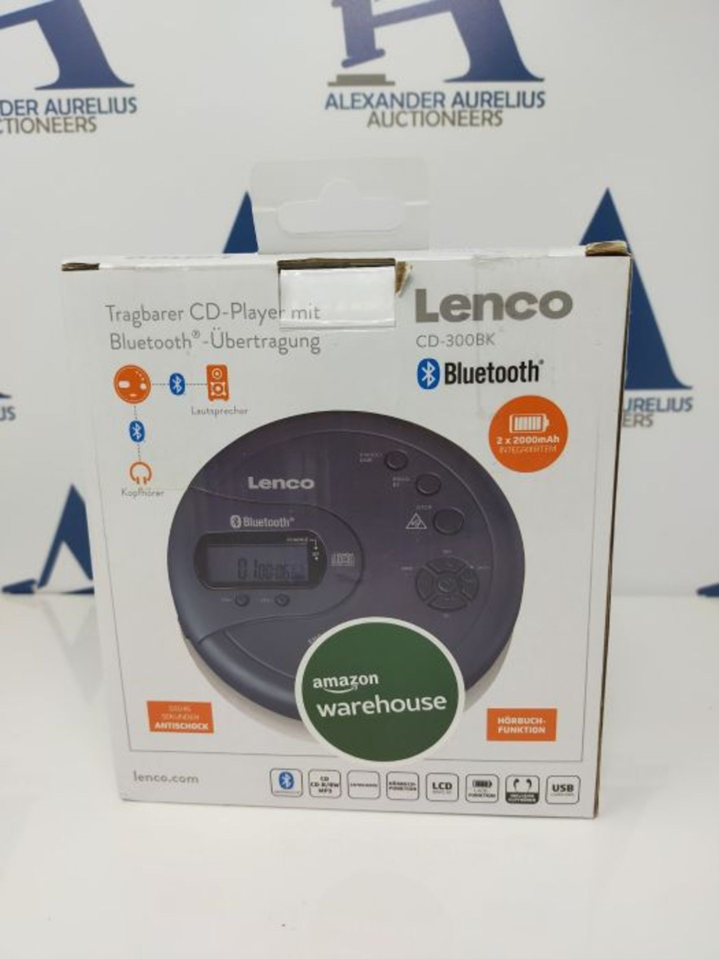 RRP £59.00 Lenco CD-300 - Portable CD Player Walkman - Bluetooth Diskman - CD Walkman - MP3 Funct - Image 2 of 3
