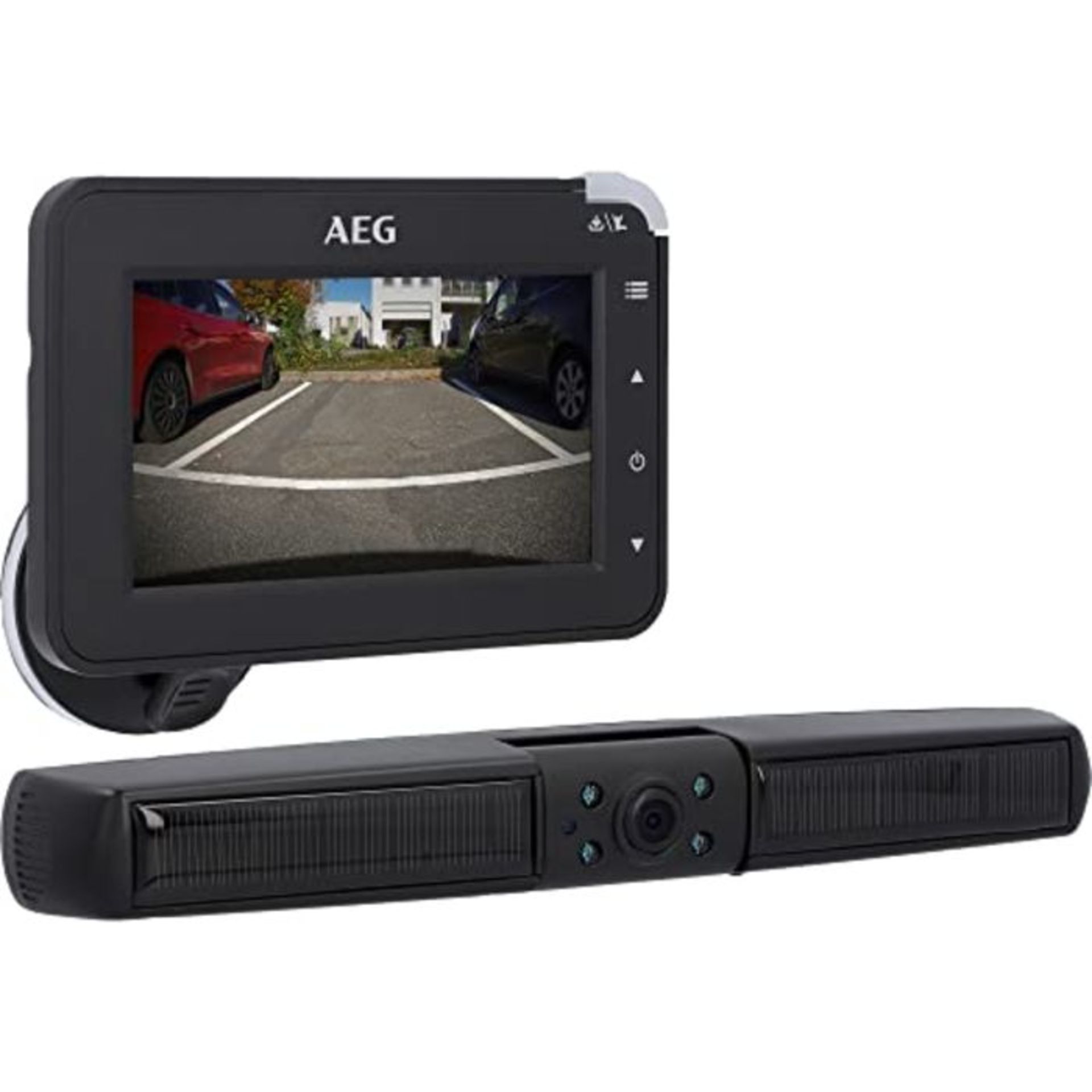 RRP £99.00 [INCOMPLETE] AEG Solar Powered Wireless Digital Reversing Camera, Parking Aid, with Ra