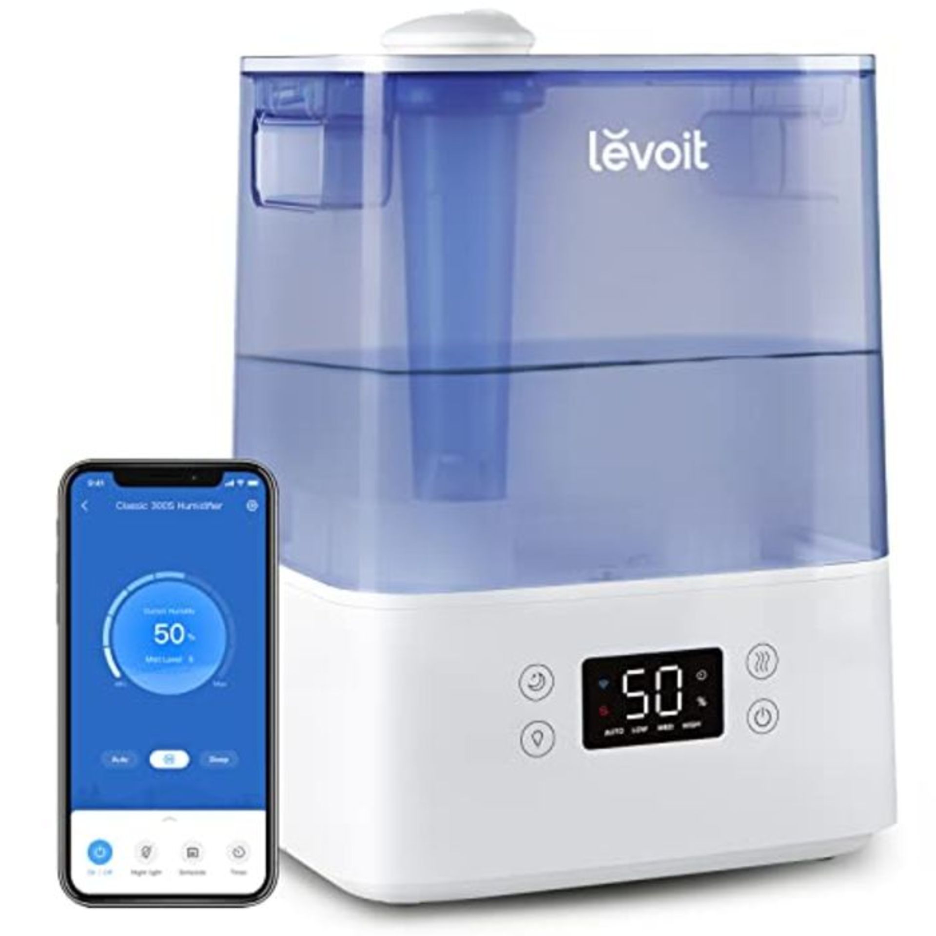 RRP £79.00 LEVOIT Smart Humidifiers for Bedroom & Baby, 6L Top-Fill Cool Mist with Quiet Sleep Mo