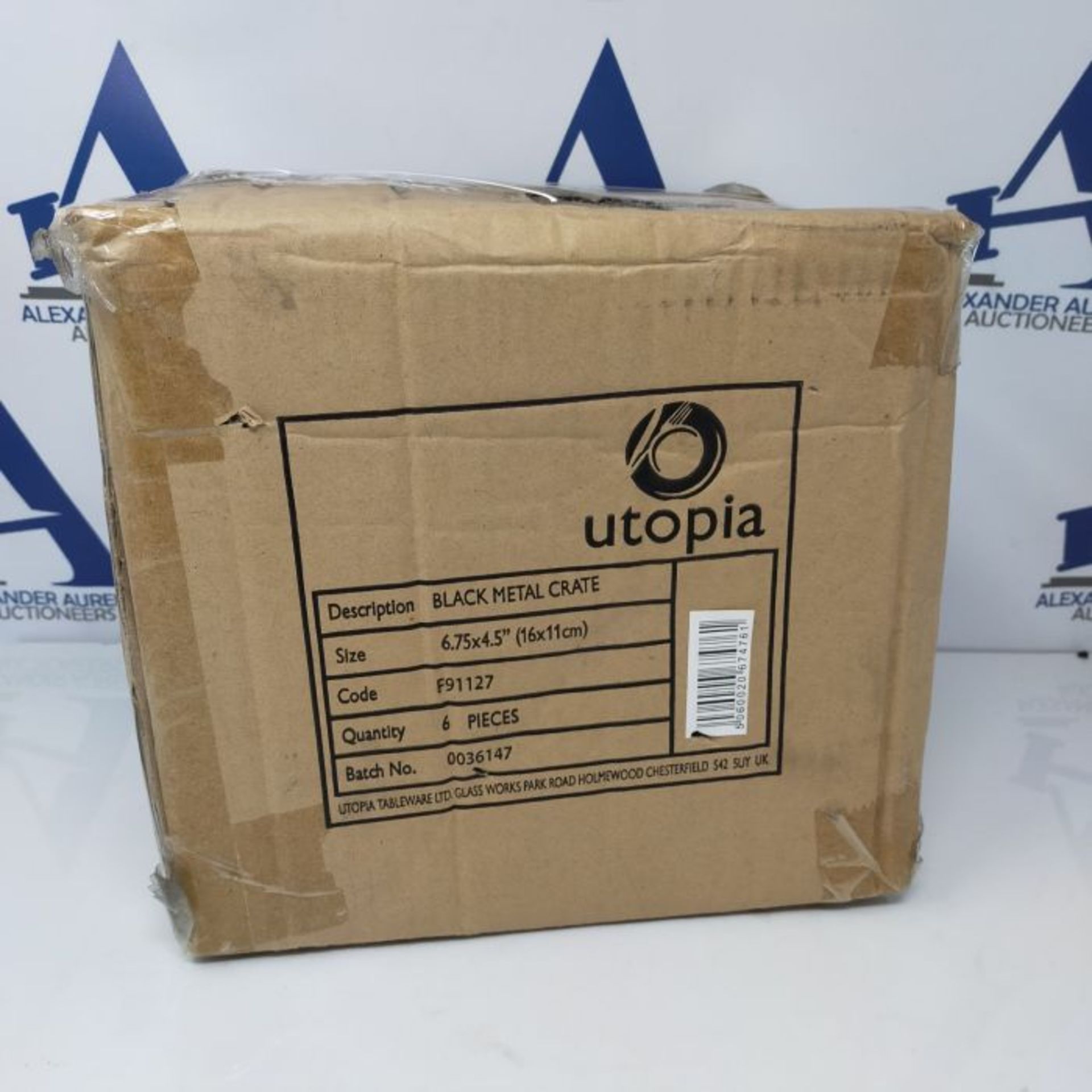 Utopia Bottles, F91127-000000-B01006, Black Metal Crate 6.75 x 4.5" (16 x 11cm) (Box o - Image 3 of 3