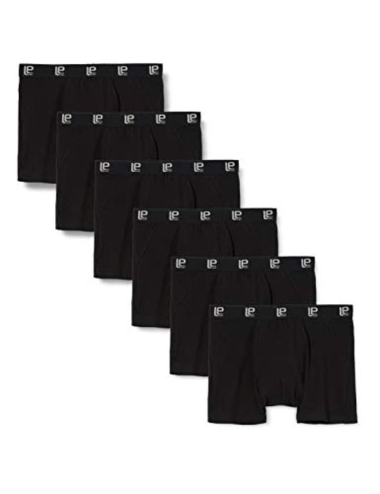 Lower East Men's Retro Boxer Shorts, Black (No Stripes - Pack of 6), M