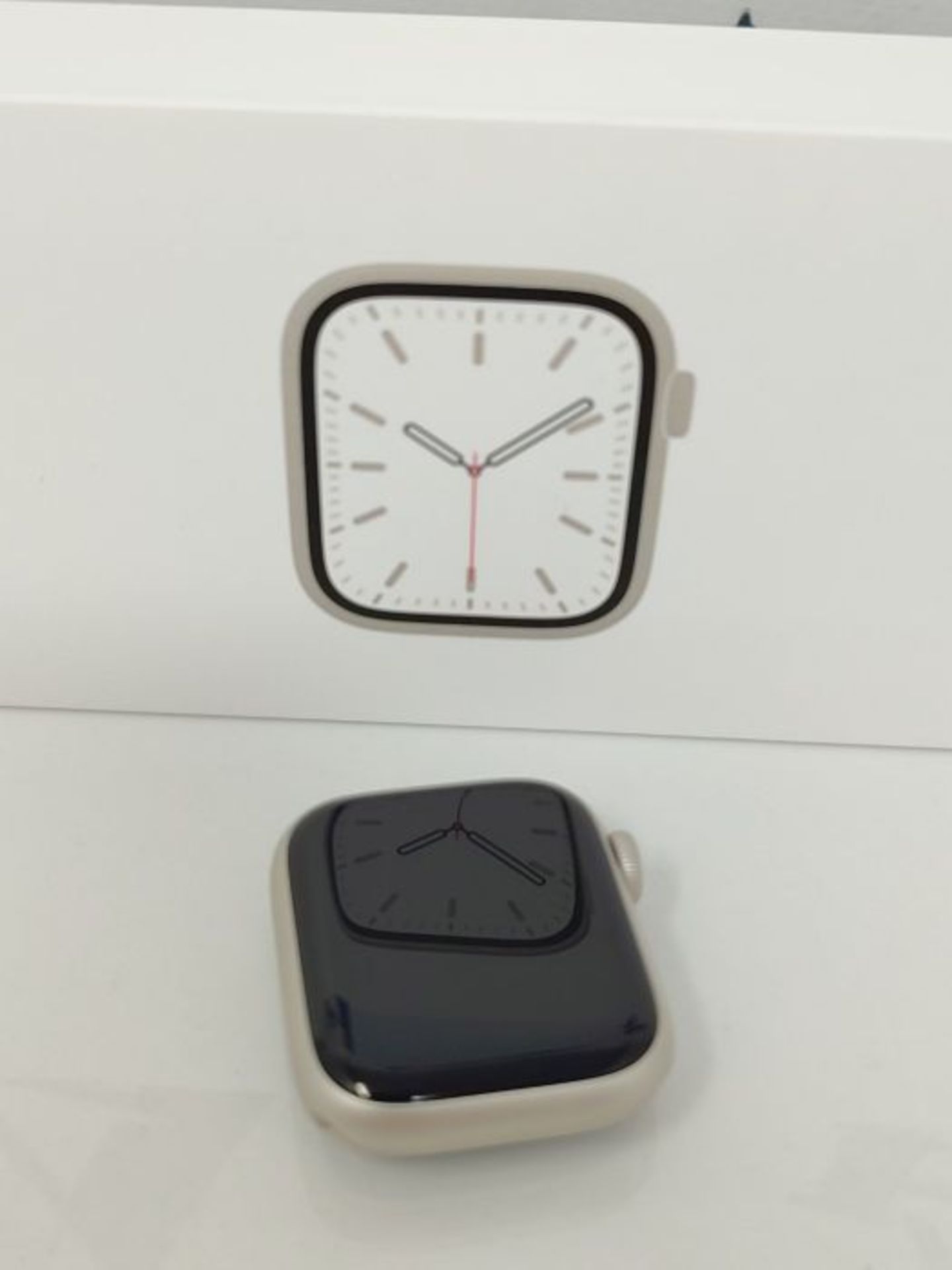 RRP £353.00 [INCOMPLETE] Apple Watch Series 7 (GPS, 41mm) Smart watch - Starlight Aluminium Case - Image 2 of 3