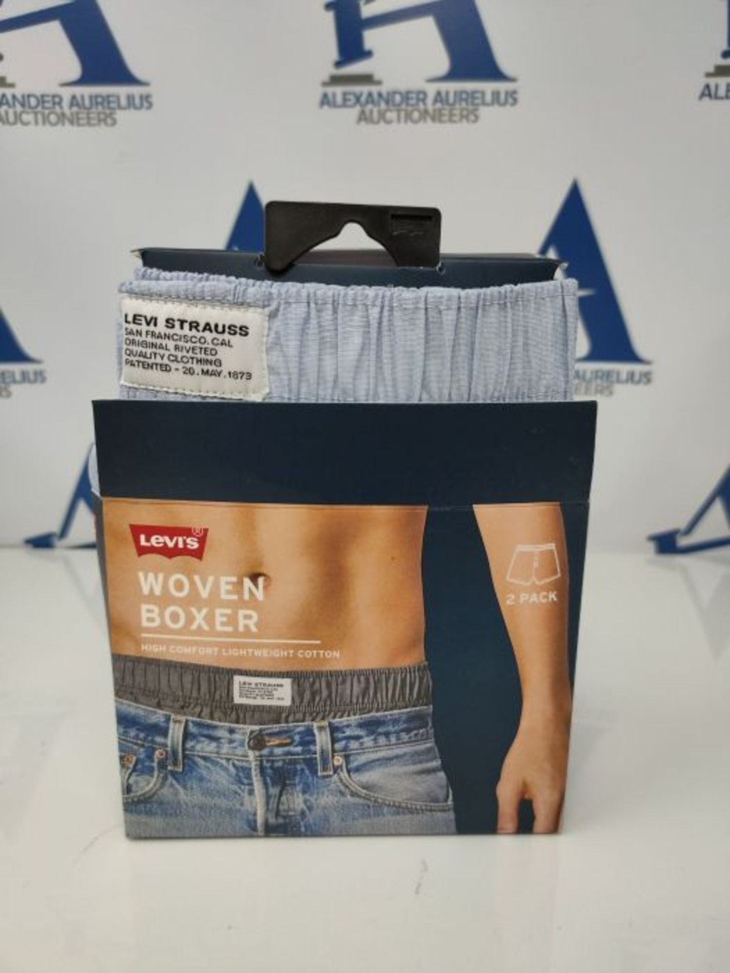 LEVIS Men's Woven Boxer Shorts, Light Blue, Small (Pack of 2) - Image 2 of 3