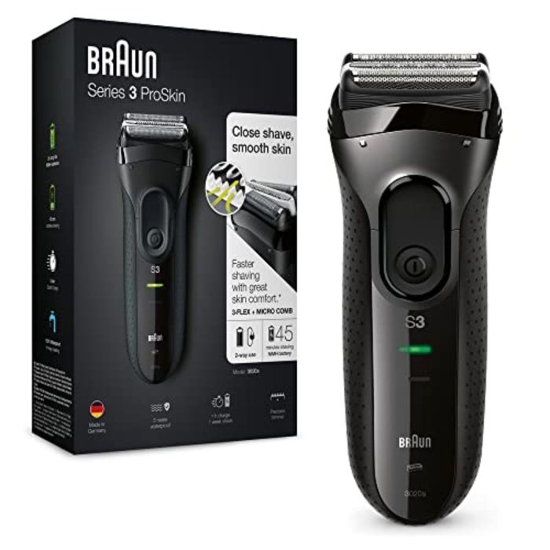 RRP £74.00 Braun Series 3 ProSkin Electric Shaver, Electric Razor for Men With Pop Up Precision T