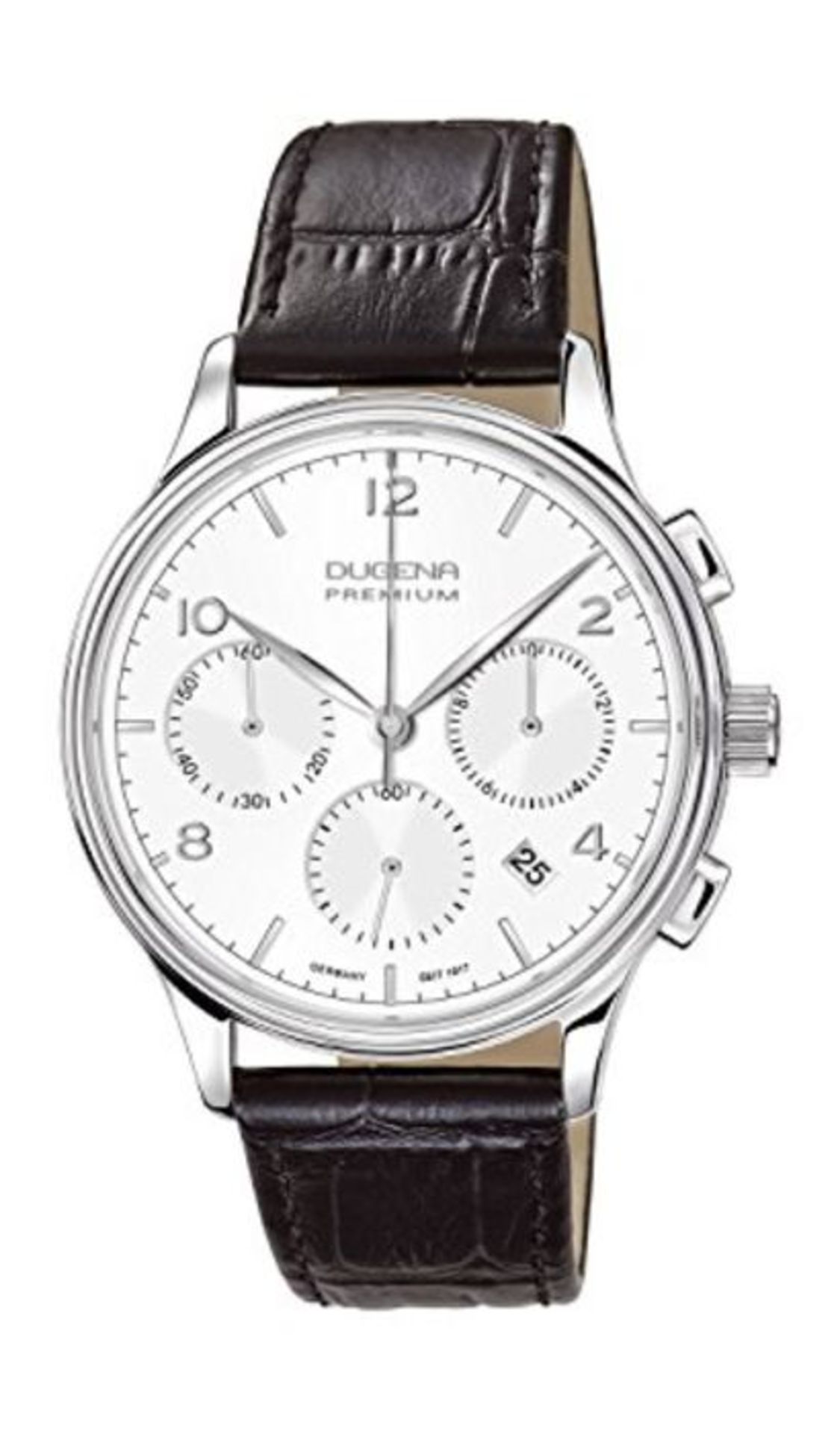 RRP £188.00 Dugena Men's Dugena Premium Quartz Watch with Silver Dial Chronograph Display and Blac