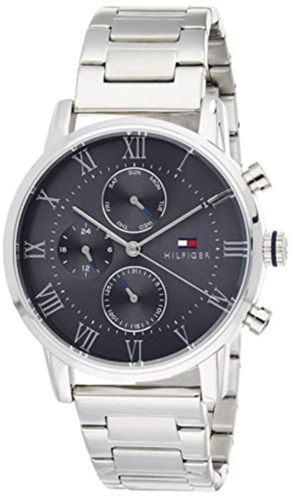 RRP £151.00 Tommy Hilfiger Mens Multi dial Quartz Watch with Stainless Steel Strap 1791397