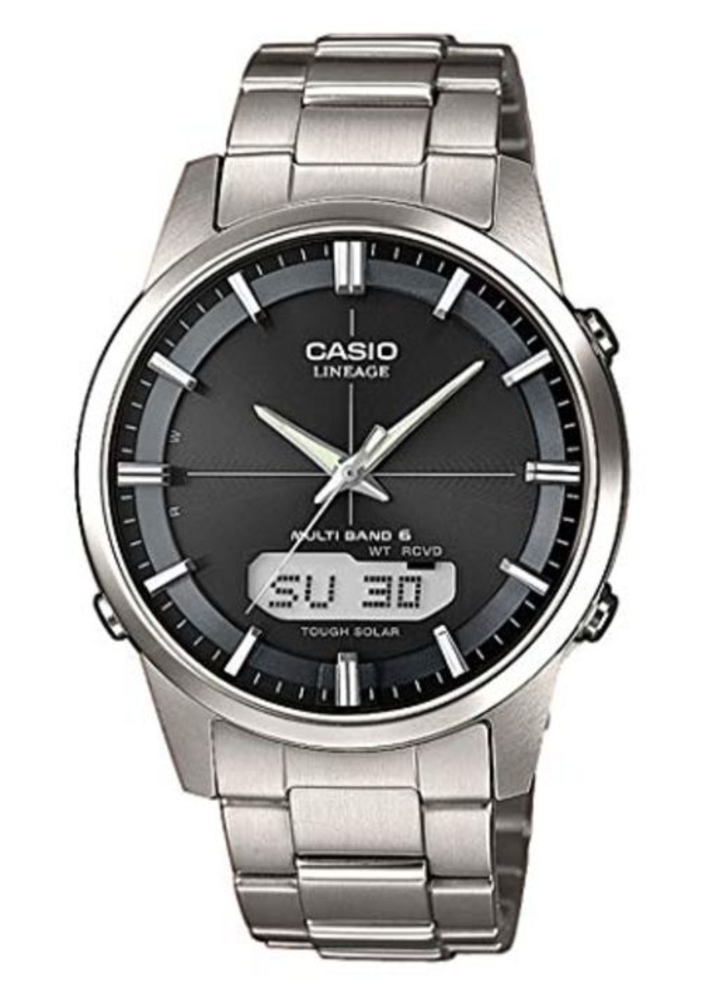 RRP £234.00 Casio Herrenarmbanduhr mit Solar und Funk und Titanarmband