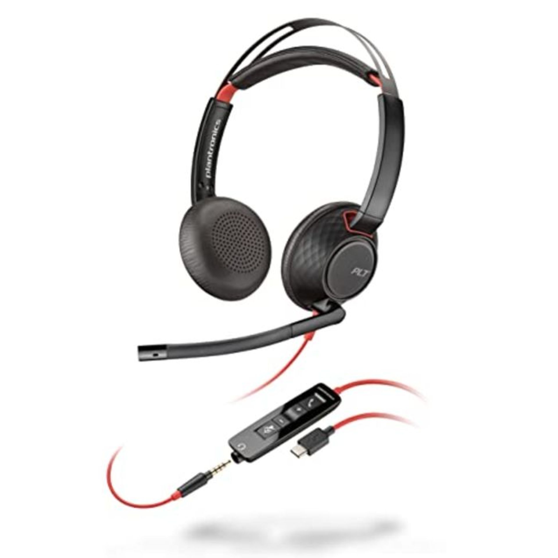 RRP £67.00 Plantronics - Blackwire C5220 - Wired, Dual-Ear (Stereo) Headset with Boom Mic - USB-C