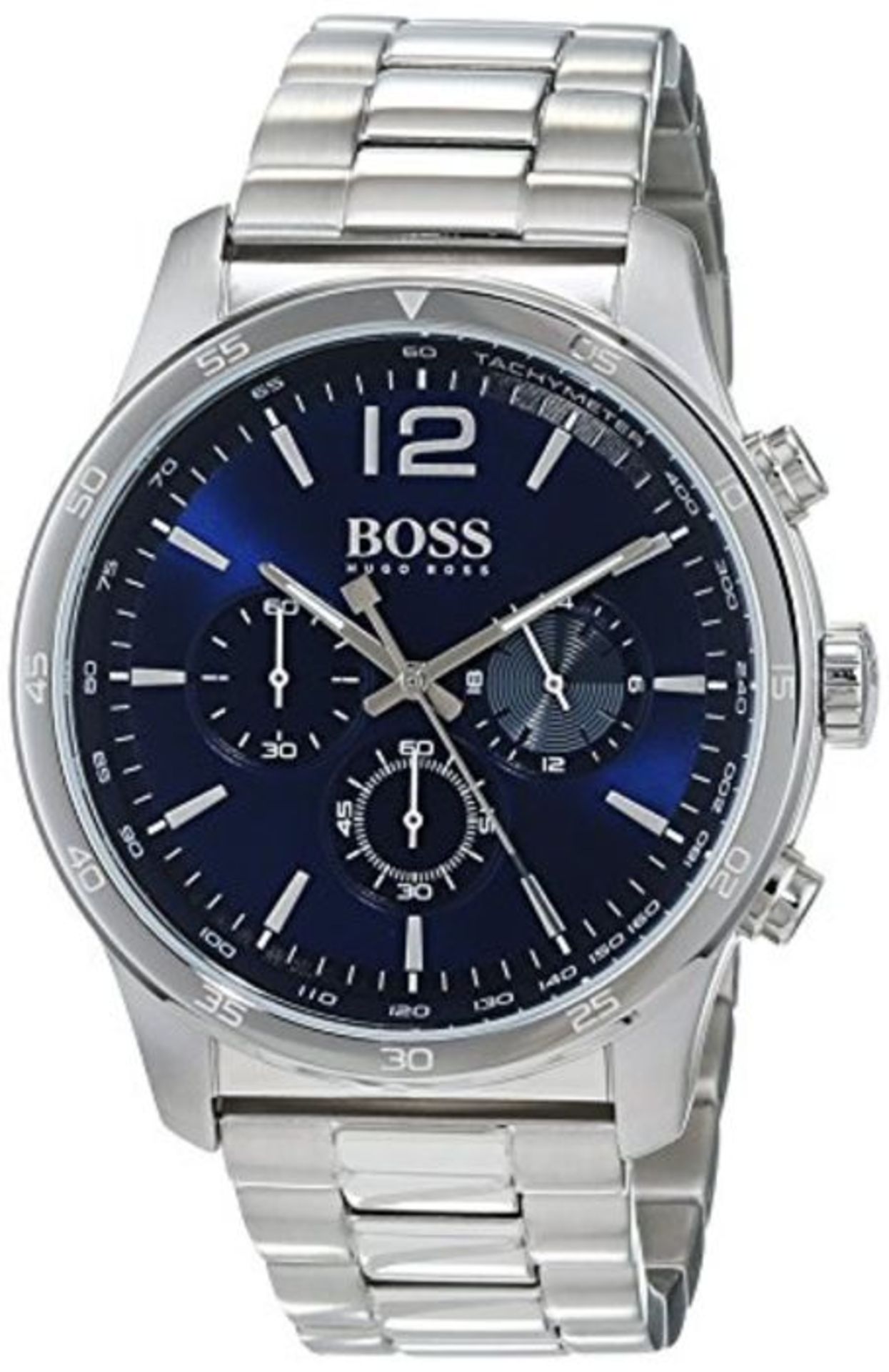 RRP £187.00 BOSS Herren Chronograph Quarz Uhr mit Edelstahl Armband 1513527