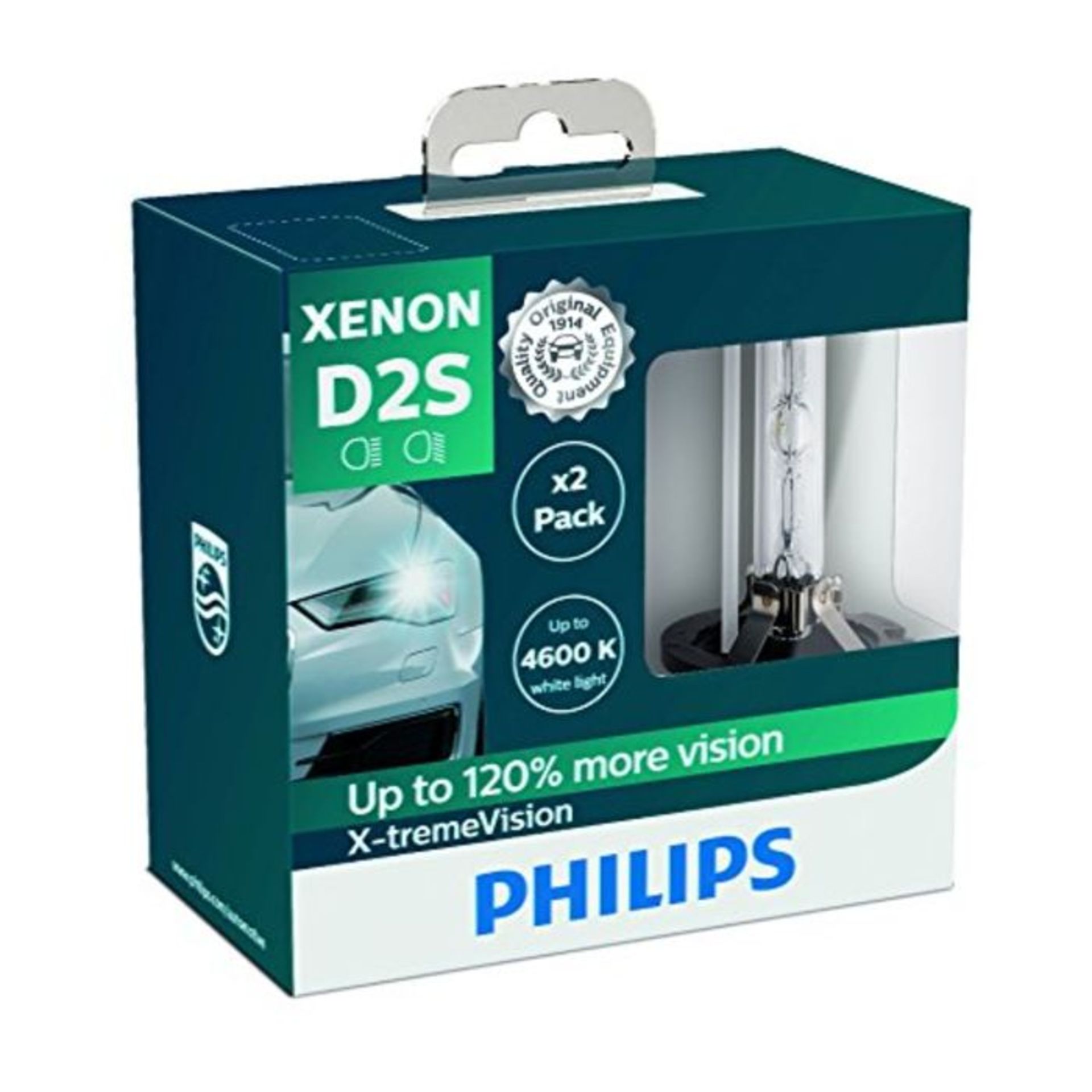 RRP £83.00 Philips X-tremeVision 85122XVS2 Xenon headlight bulb D2S, set of 2