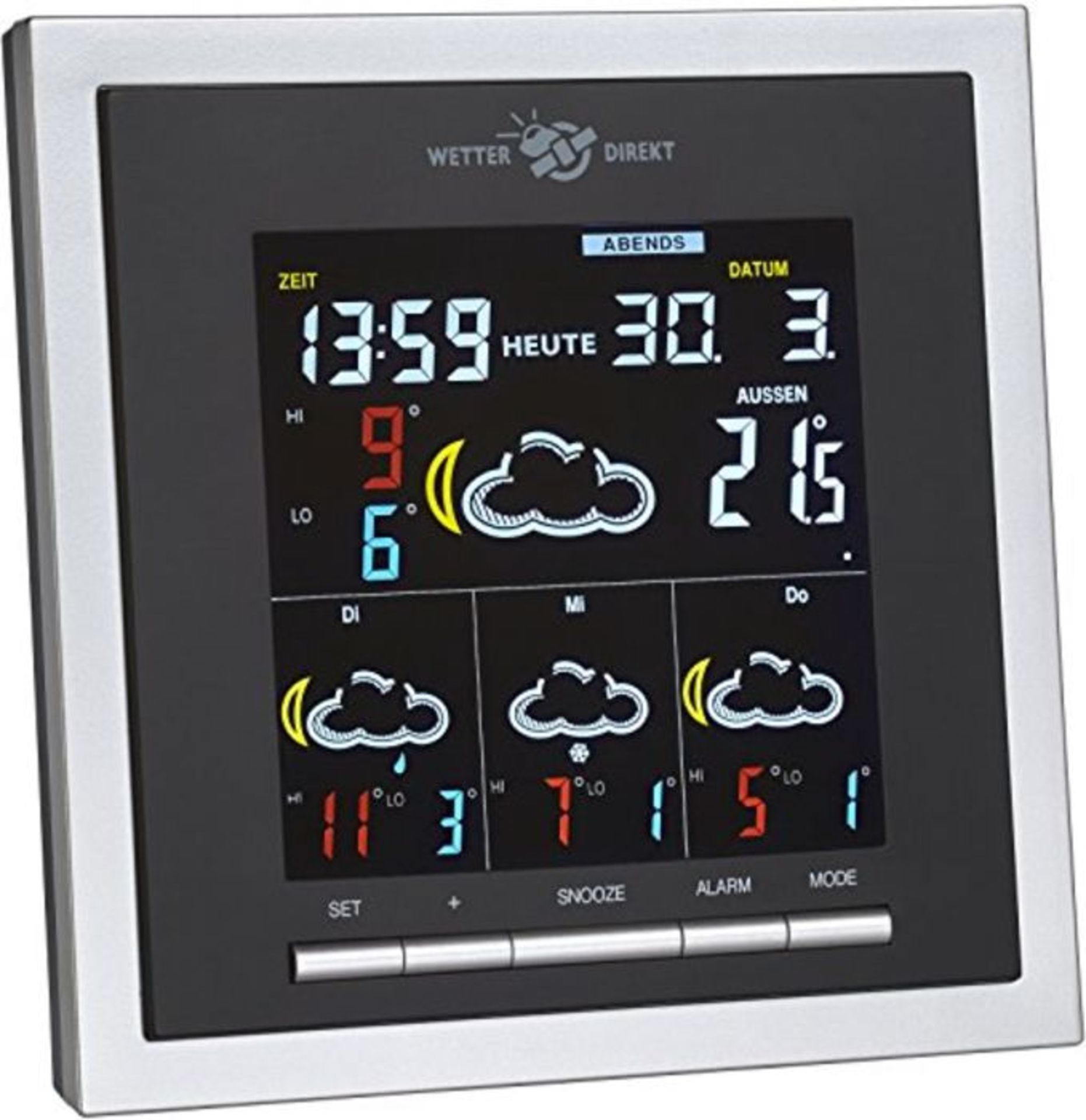 RRP £57.00 TFA Dostmann 35.5057 Helios Color weather station, for indoors and outdoors with radio