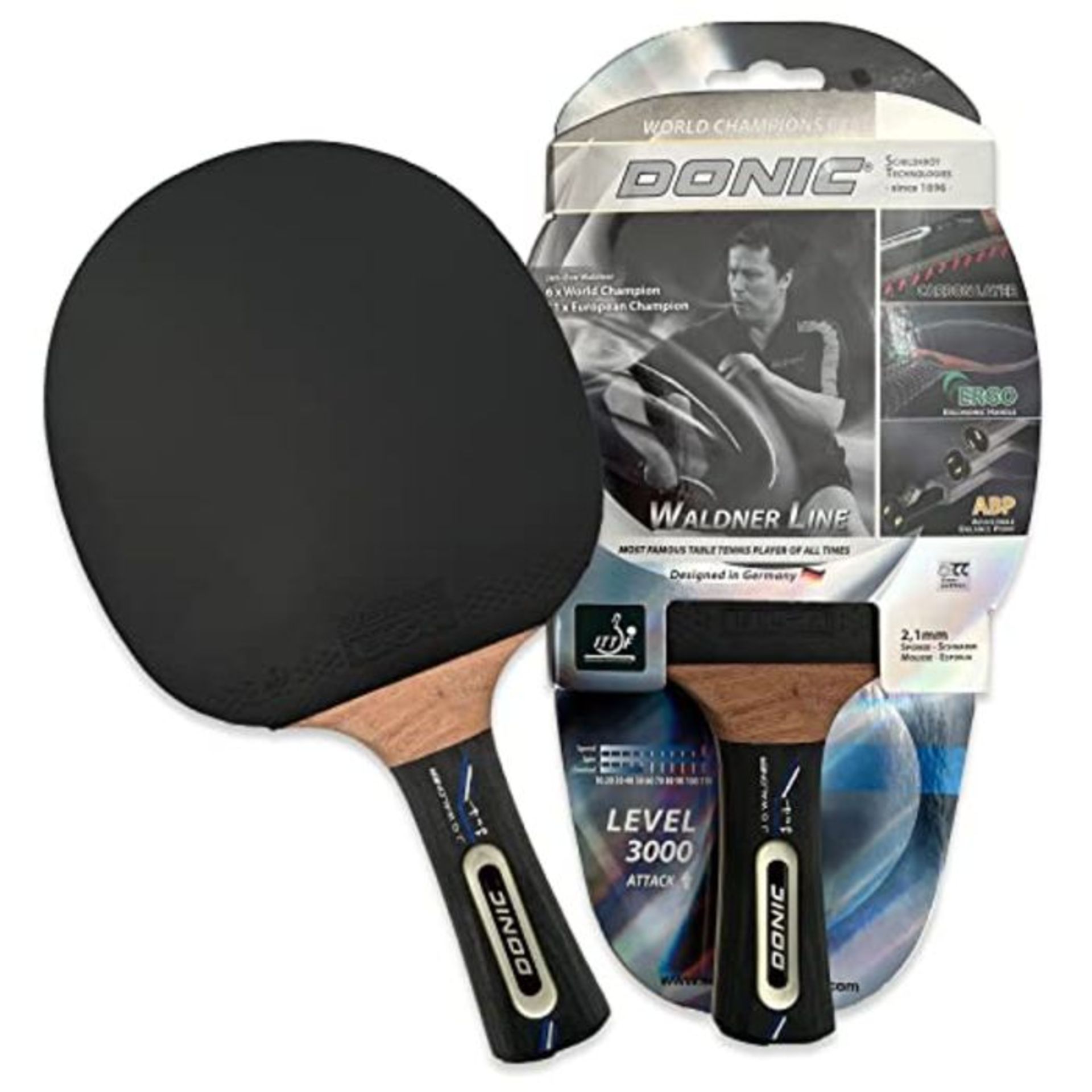 RRP £60.00 Donic-SchildkrÃ¶t Waldner 3000 Carbon - Racchetta da ping pong professionale con Tec