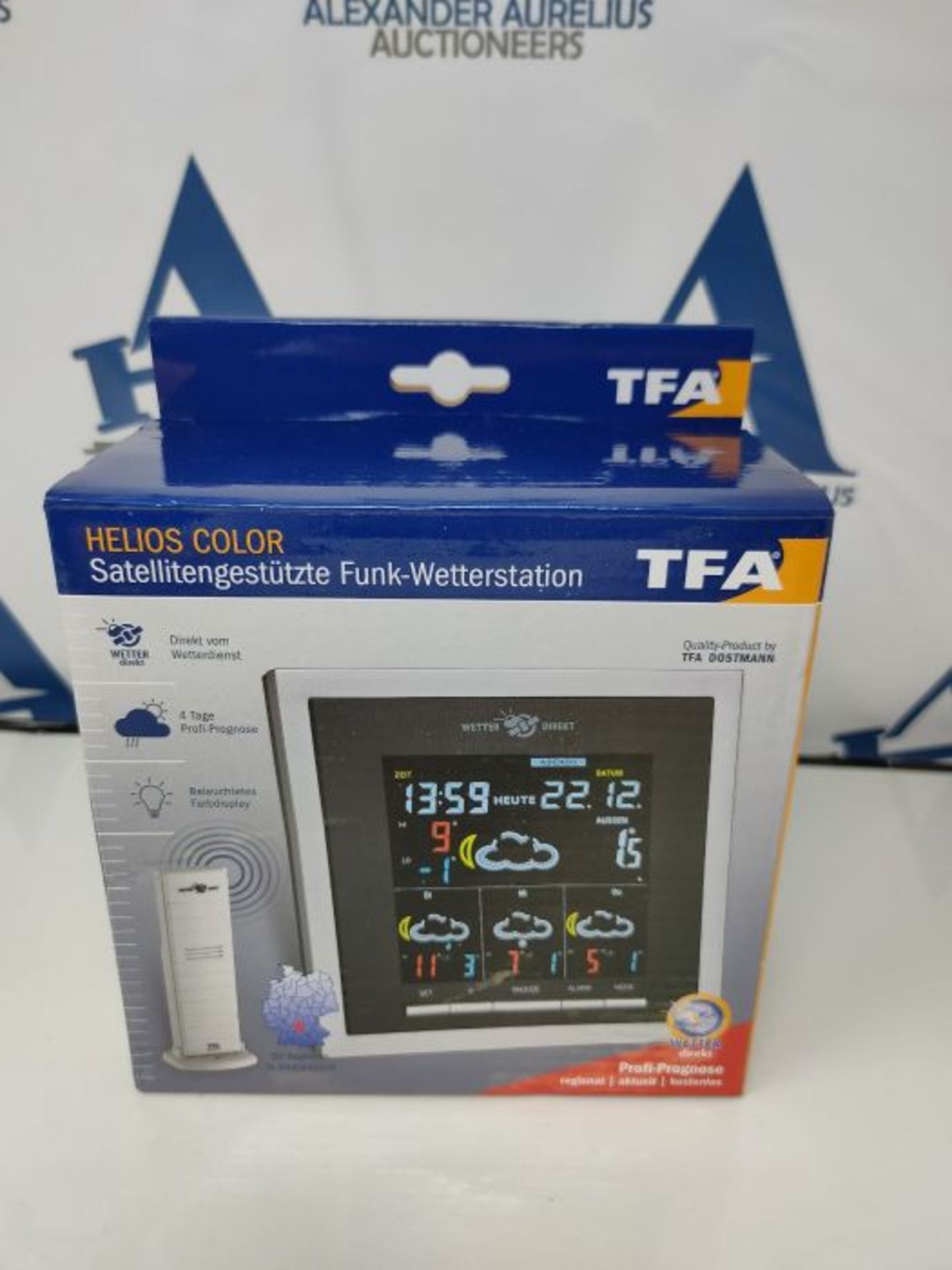 RRP £60.00 TFA Dostmann 35.5057 Helios Color weather station, for indoors and outdoors with radio - Image 2 of 3
