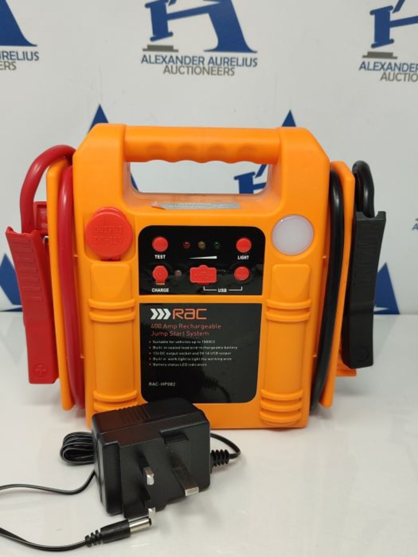 RRP £54.00 RAC 400 Amp Rechargeable Jump Start System HP082 - For Car Batteries up to 1500cc, Ora - Image 3 of 3