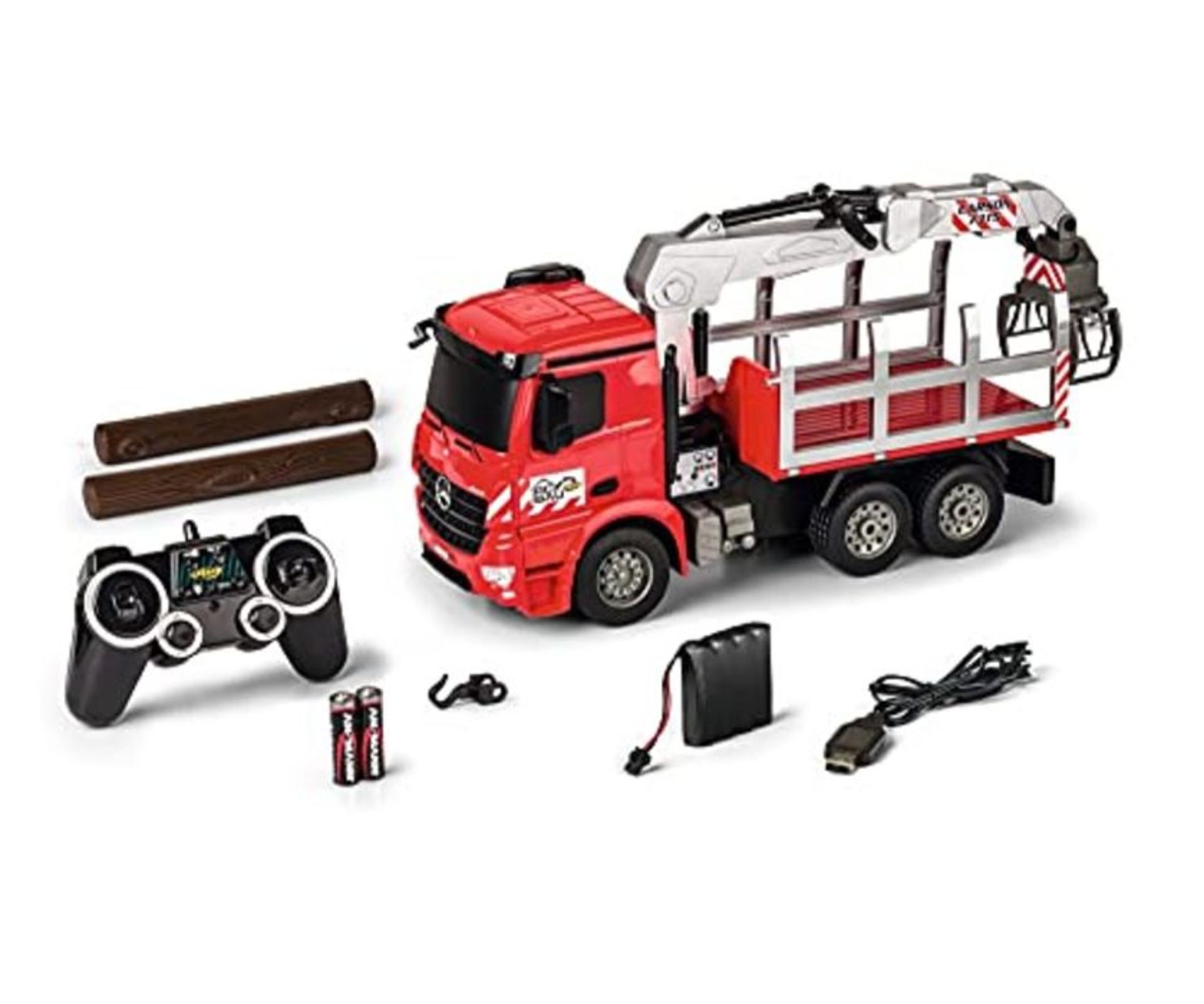 RRP £64.00 Carson Mercedes-Benz Arocs 500907315 1:20 MB Wood Transporter 100% RTR Construction Ve